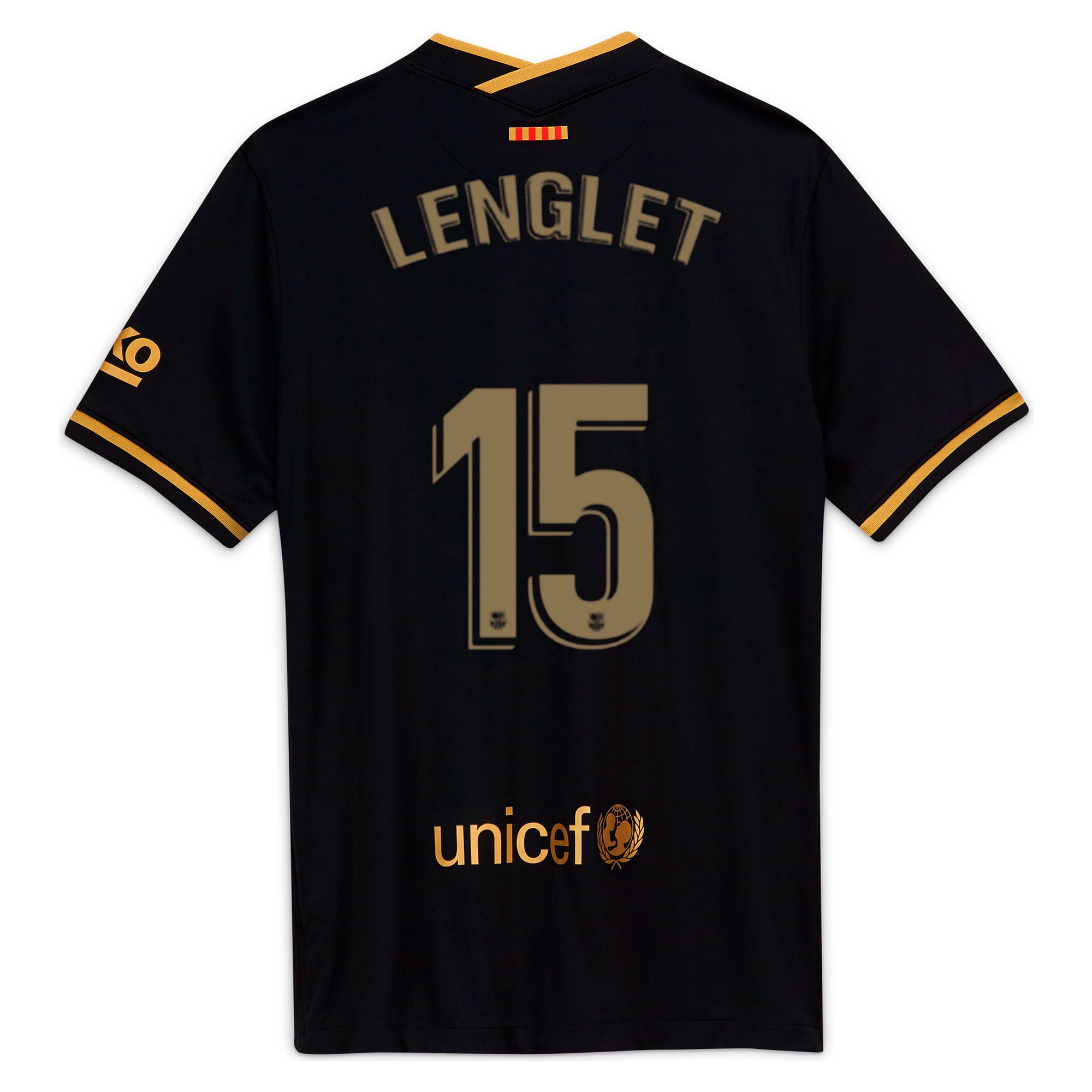 Camiseta 2ª FC Barcelona 2020/2021 Negro Oro Lenglet - Fútbol Factory