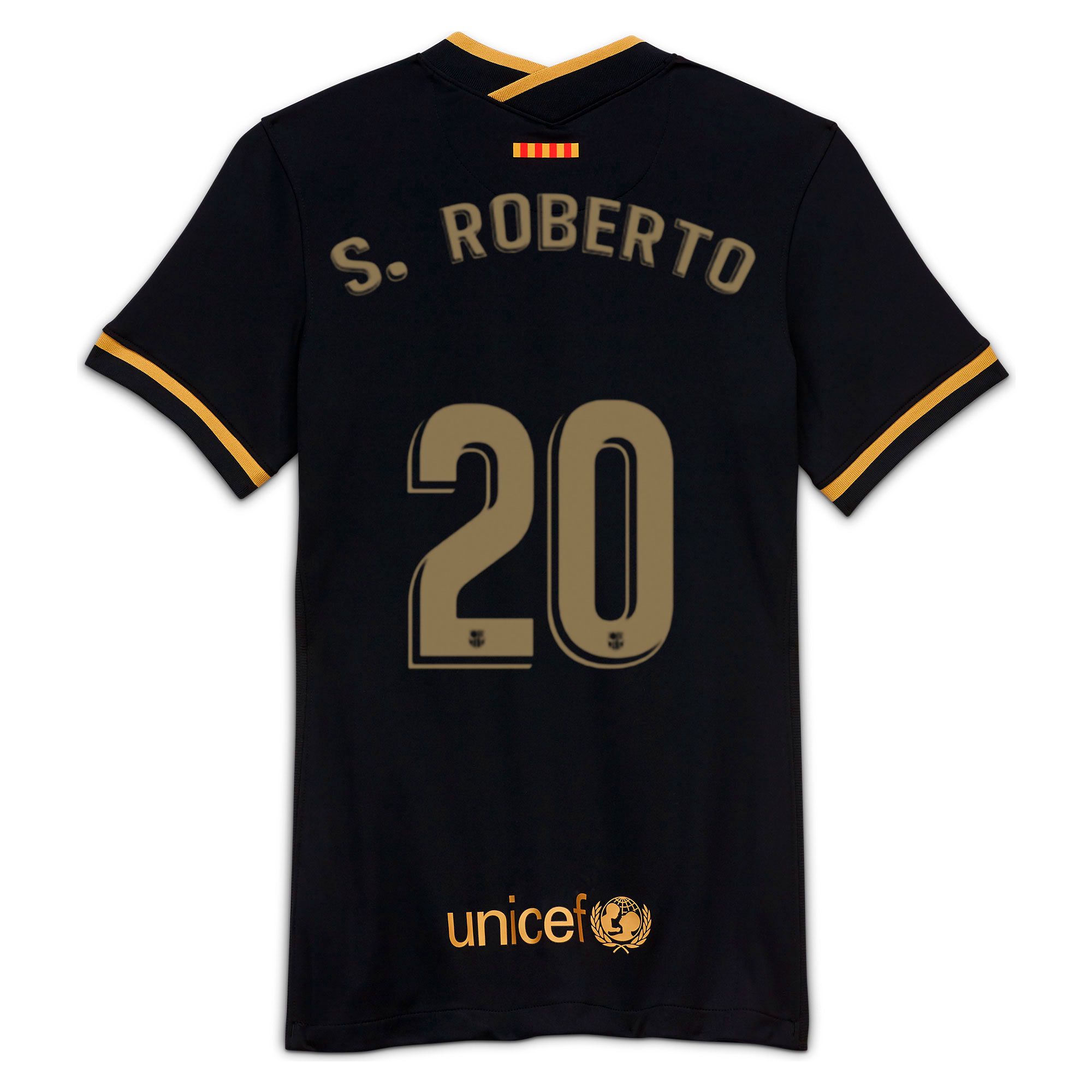 Camiseta 2ª FC Barcelona 2020/2021 Mujer Negro Oro Roberto