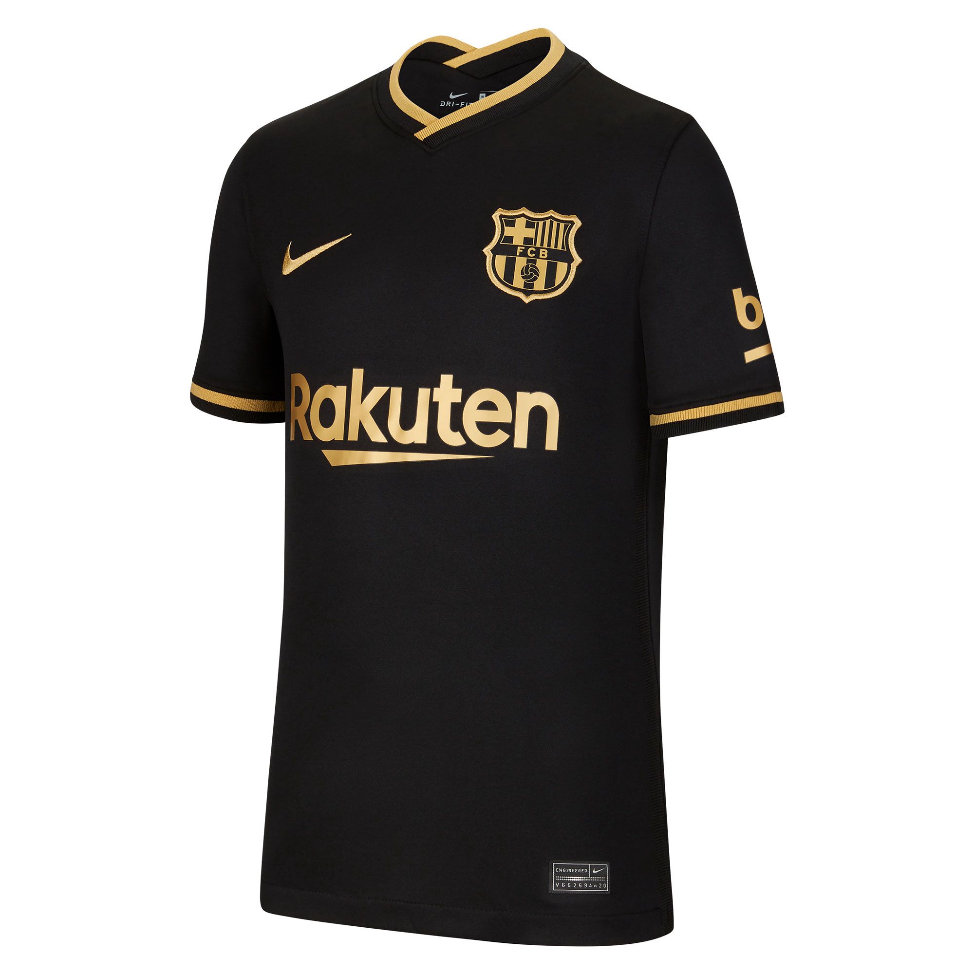 Camiseta 2ª FC Barcelona 2020/2021 Junior Negro Oro - Fútbol Factory