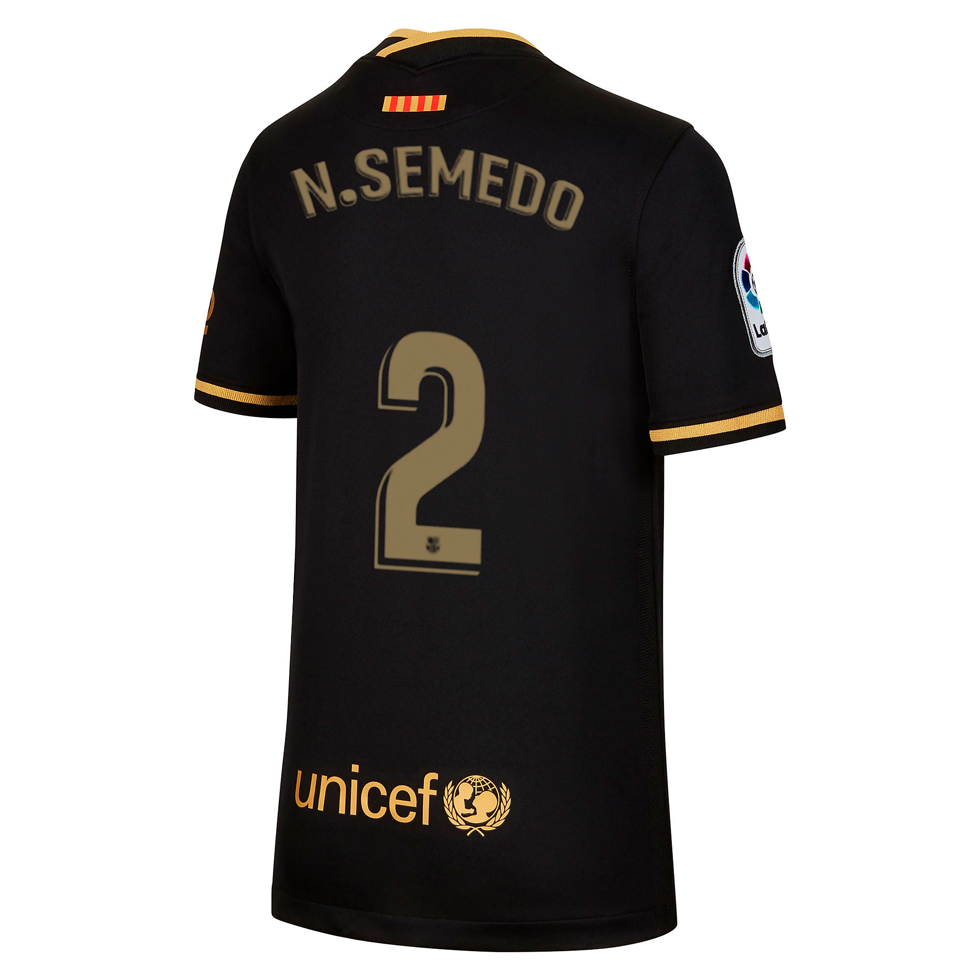 Camiseta 2ª FC Barcelona 2020/2021 Junior Negro Oro Semedo - Fútbol Factory