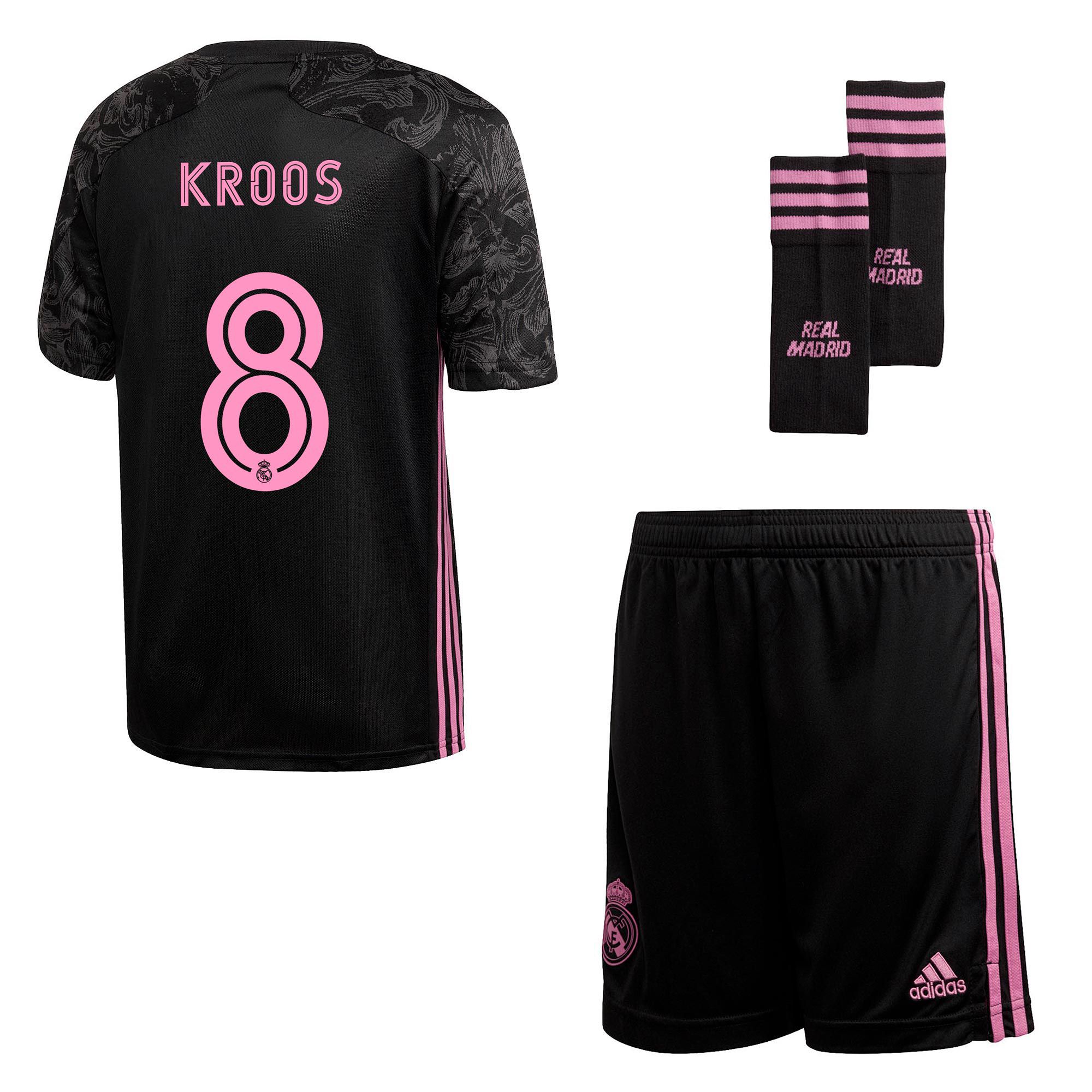Conjunto 3ª Real Madrid 2020/2021 Junior Negro Kroos - Fútbol Factory