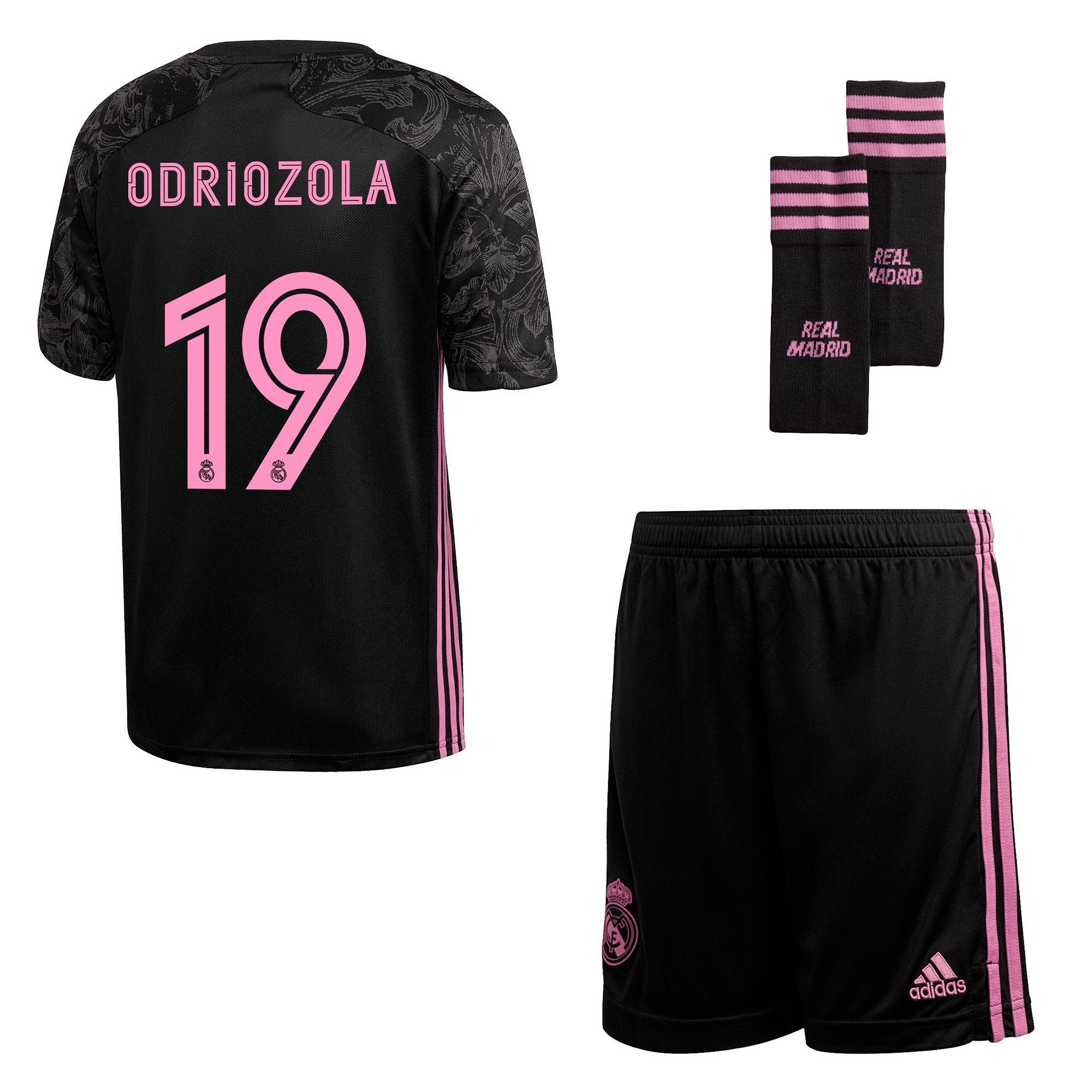 Conjunto 3ª Real Madrid 2020/2021 Junior Negro Odriozola - Fútbol Factory