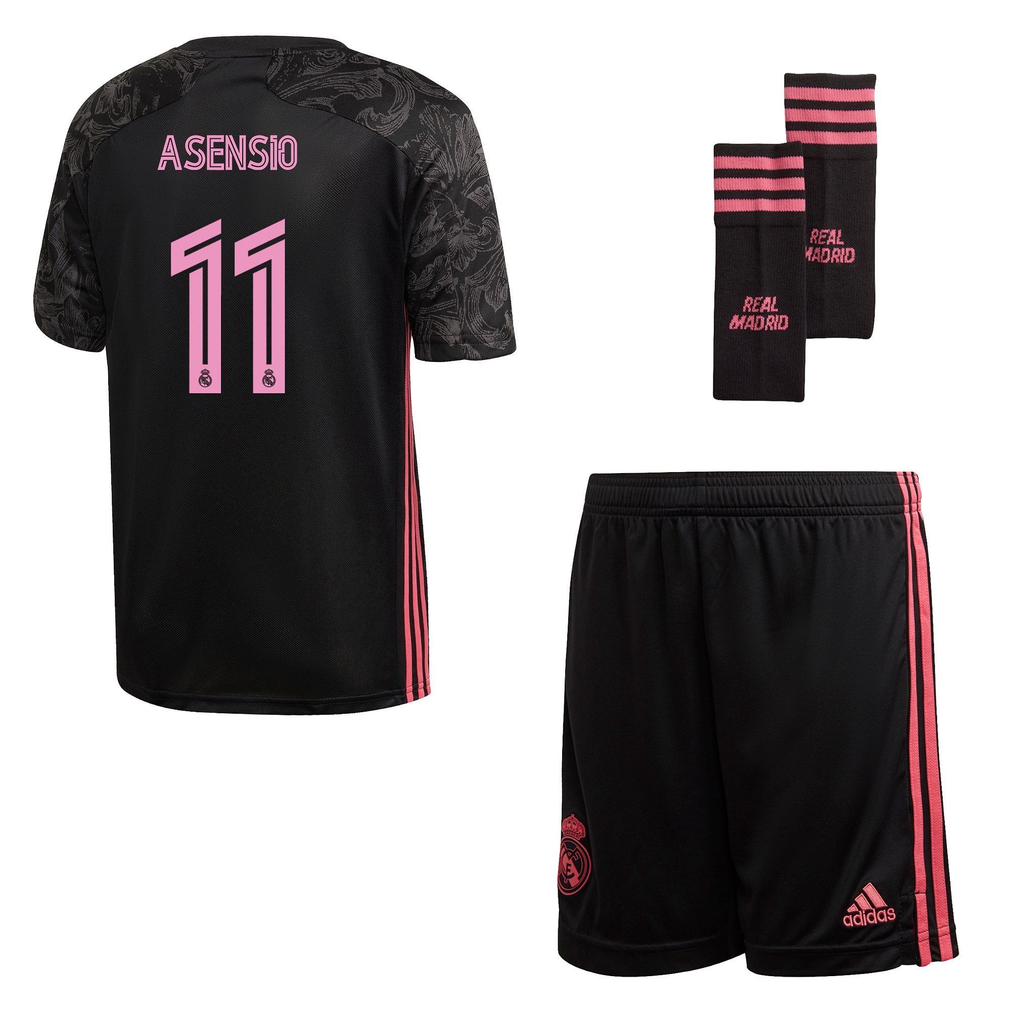 Conjunto 3ª Real Madrid 2020/2021 Junior Negro Asensio - Fútbol Factory