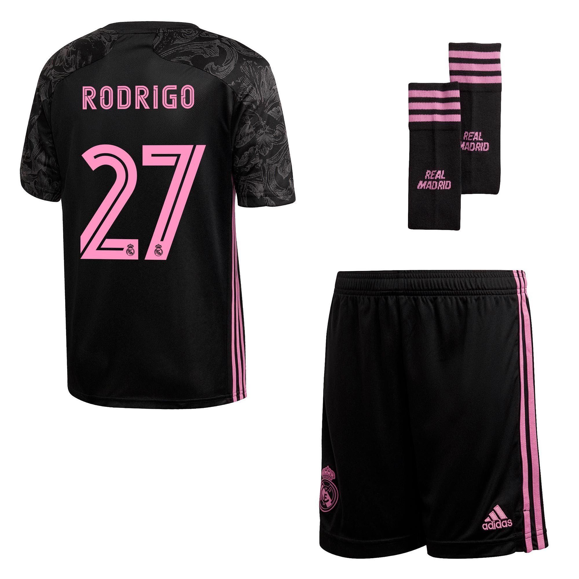Conjunto 3ª Real Madrid 2020/2021 Junior Negro Rodrigo - Fútbol Factory