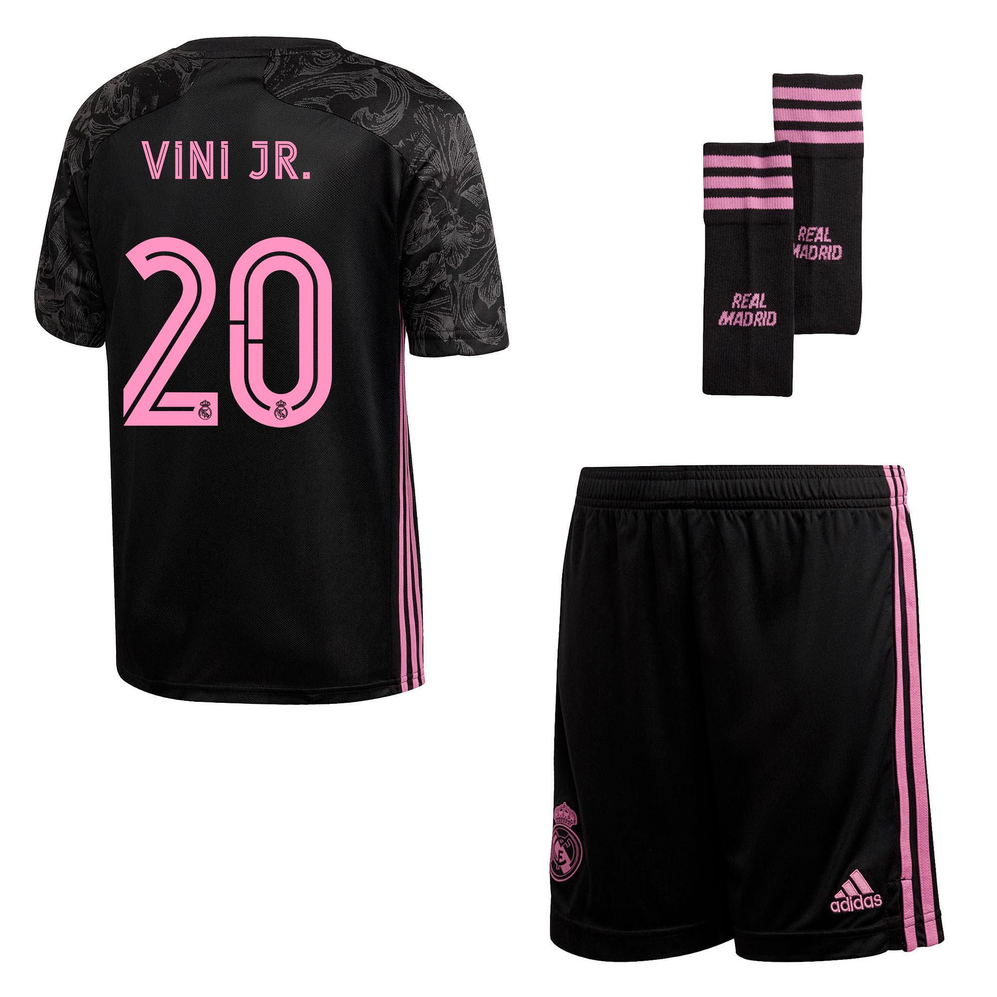 Conjunto 3ª Real Madrid 2020/2021 Junior Negro Vinicius Jr. - Fútbol Factory