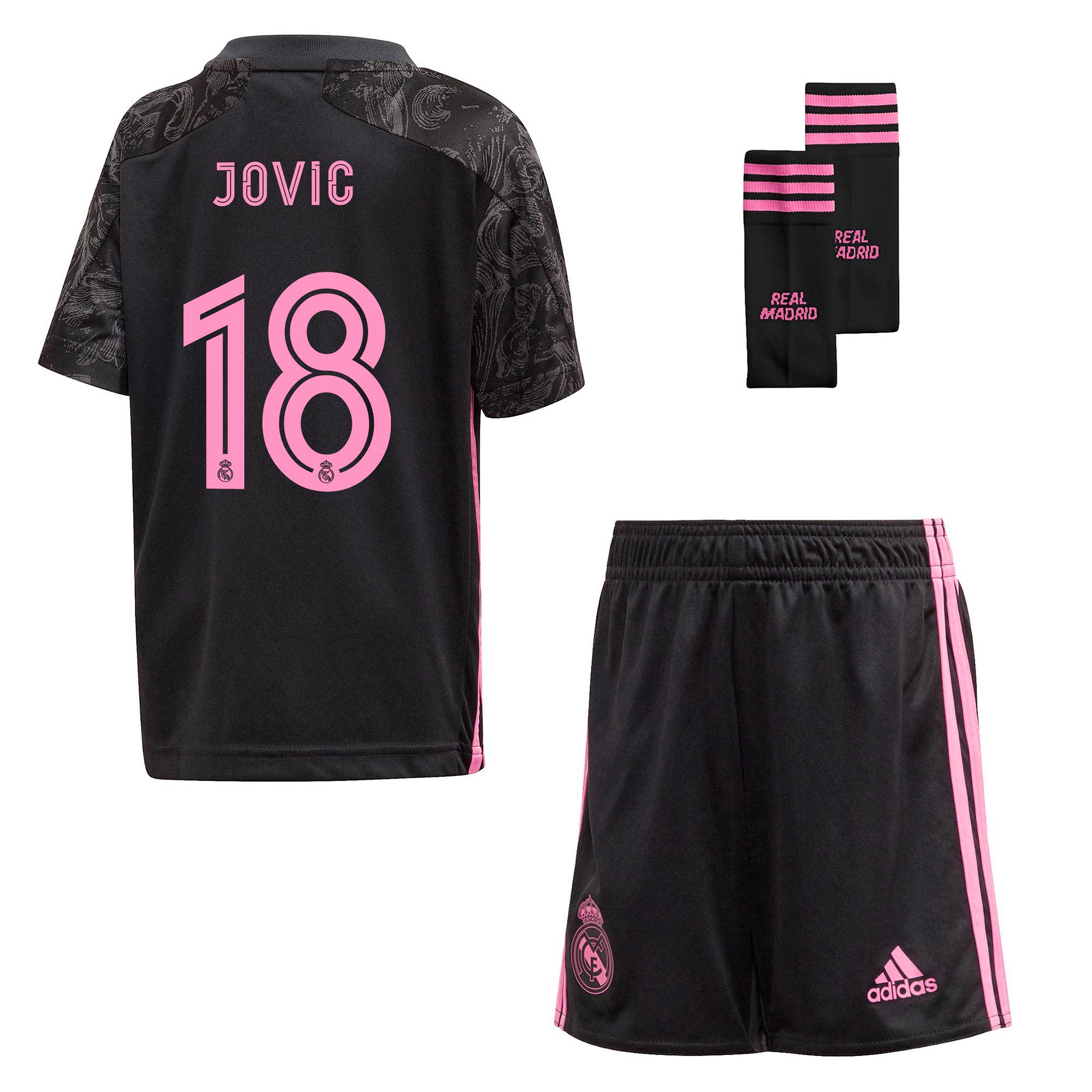 Conjunto 3ª Real Madrid 2020/2021 Infantil Negro Jovic - Fútbol Factory