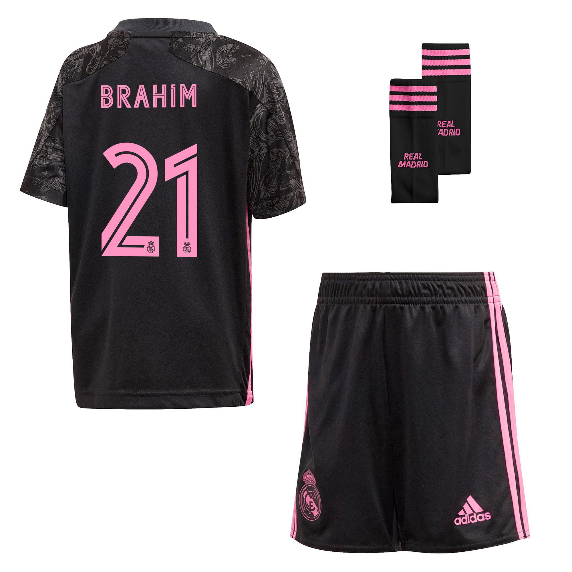 Conjunto 3ª Real Madrid 2020/2021 Infantil Negro Brahim - Fútbol Factory