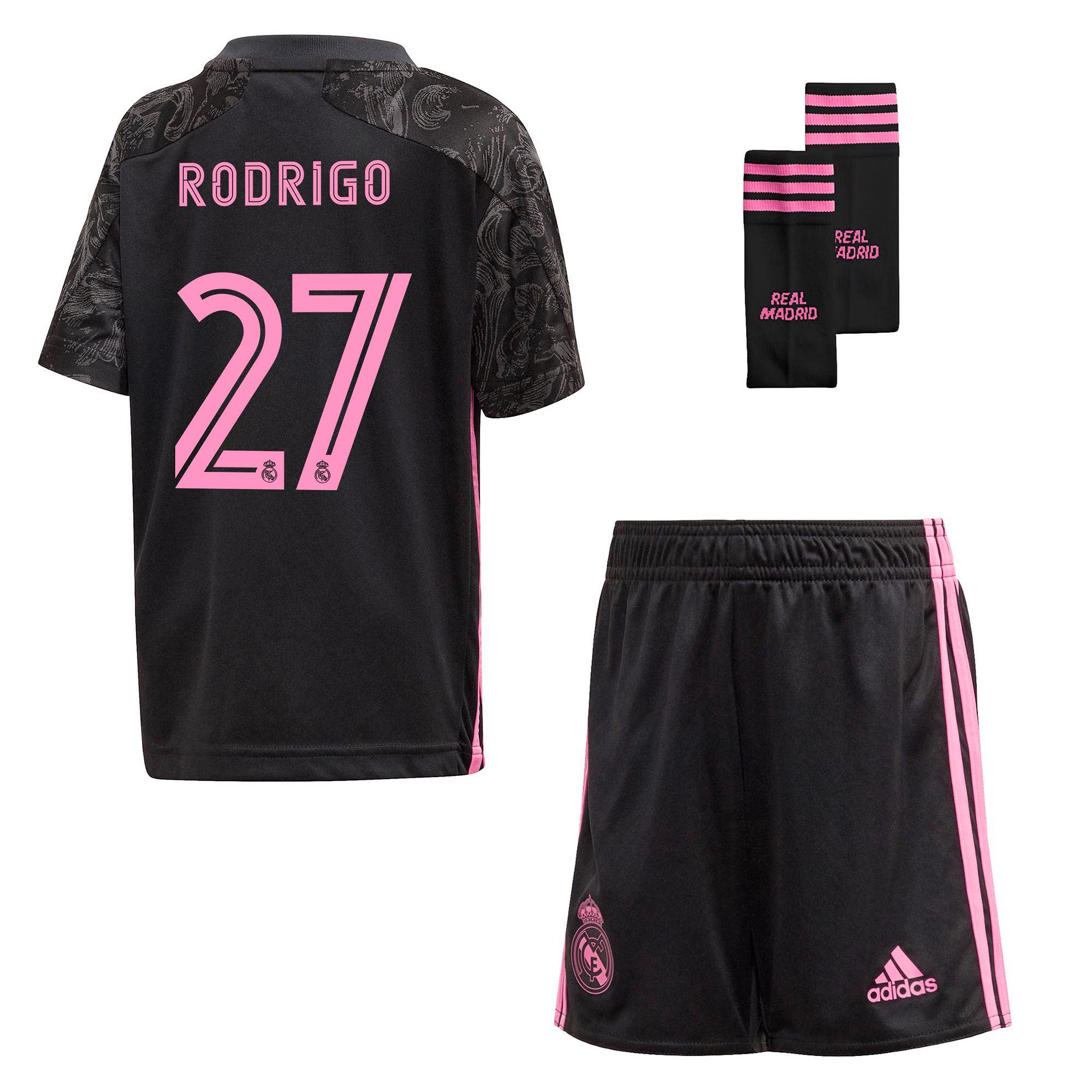 Conjunto 3ª Real Madrid 2020/2021 Infantil Negro Rodrigo - Fútbol Factory
