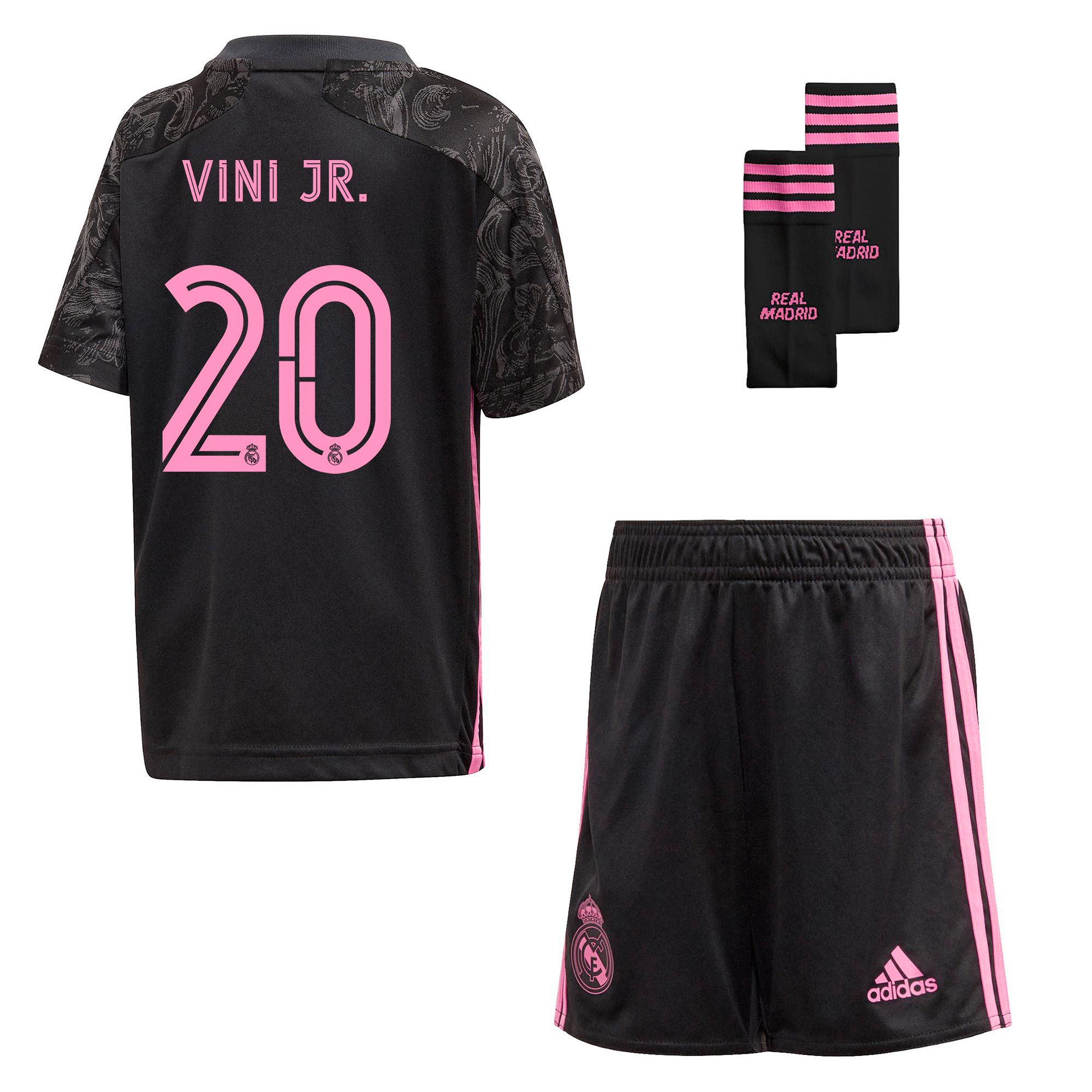Conjunto 3ª Real Madrid 2020/2021 Infantil Negro Vinicius Jr. - Fútbol Factory