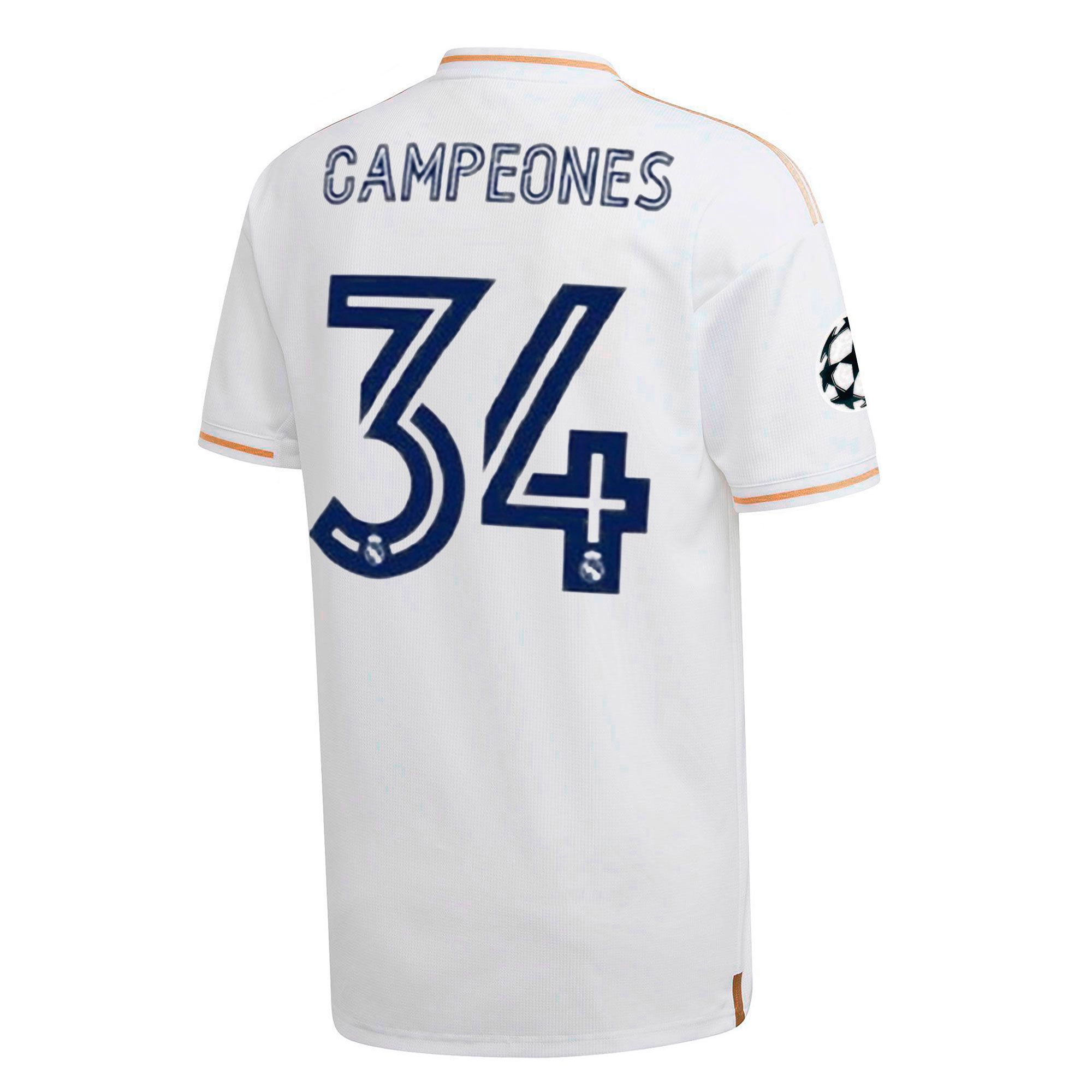Camiseta 1ª Real Madrid 2019/2020 UCL Campeones 34 - Fútbol Factory