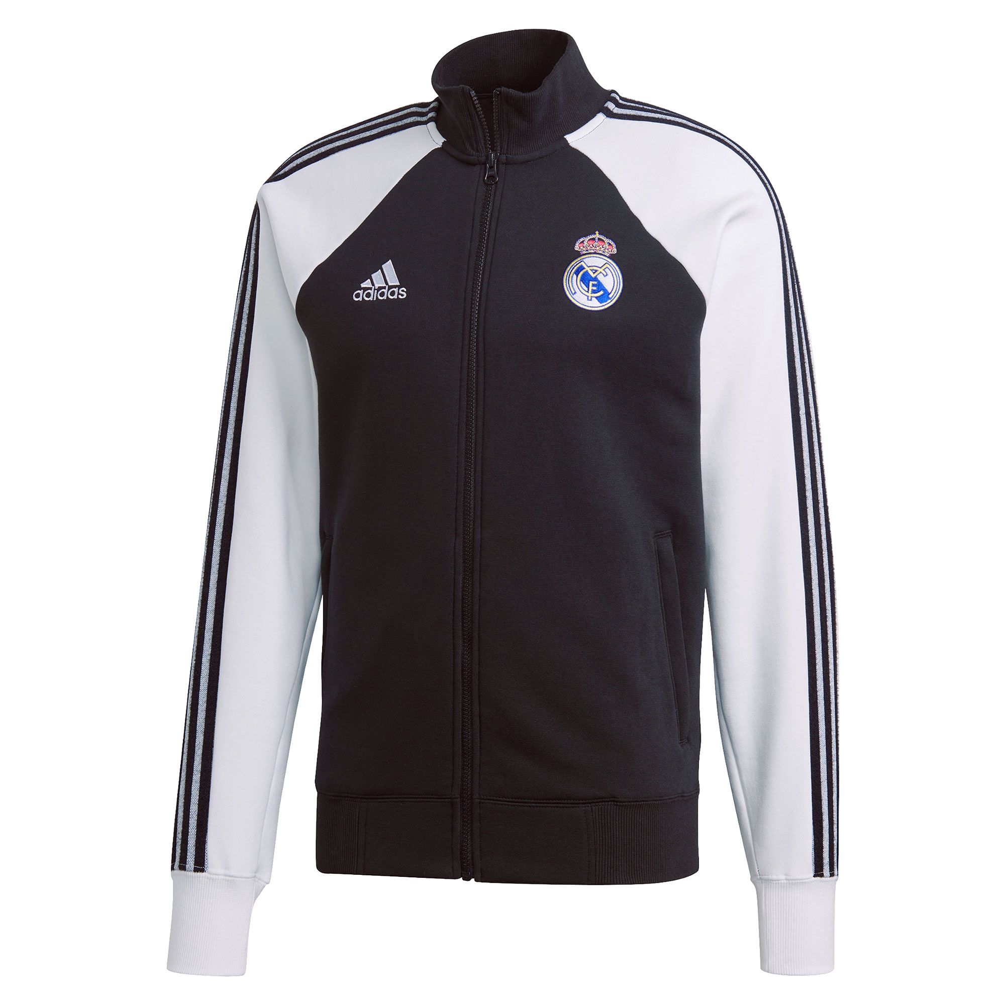 Chaqueta de Paseo Real Madrid 2020/2021 Icons Negro Blanco - Fútbol Factory