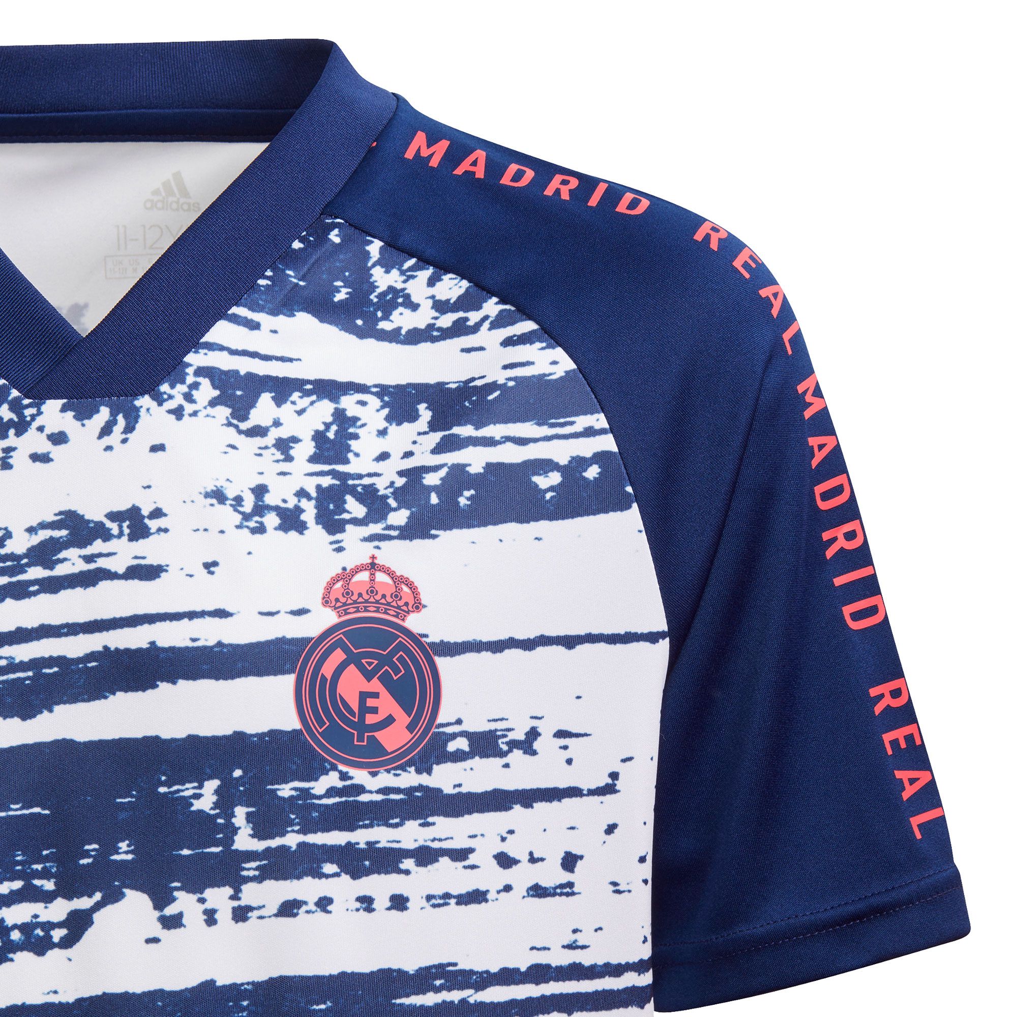 Camiseta de Calentamiento Real Madrid 2020/2021 Junior Blanco Marino - Fútbol Factory