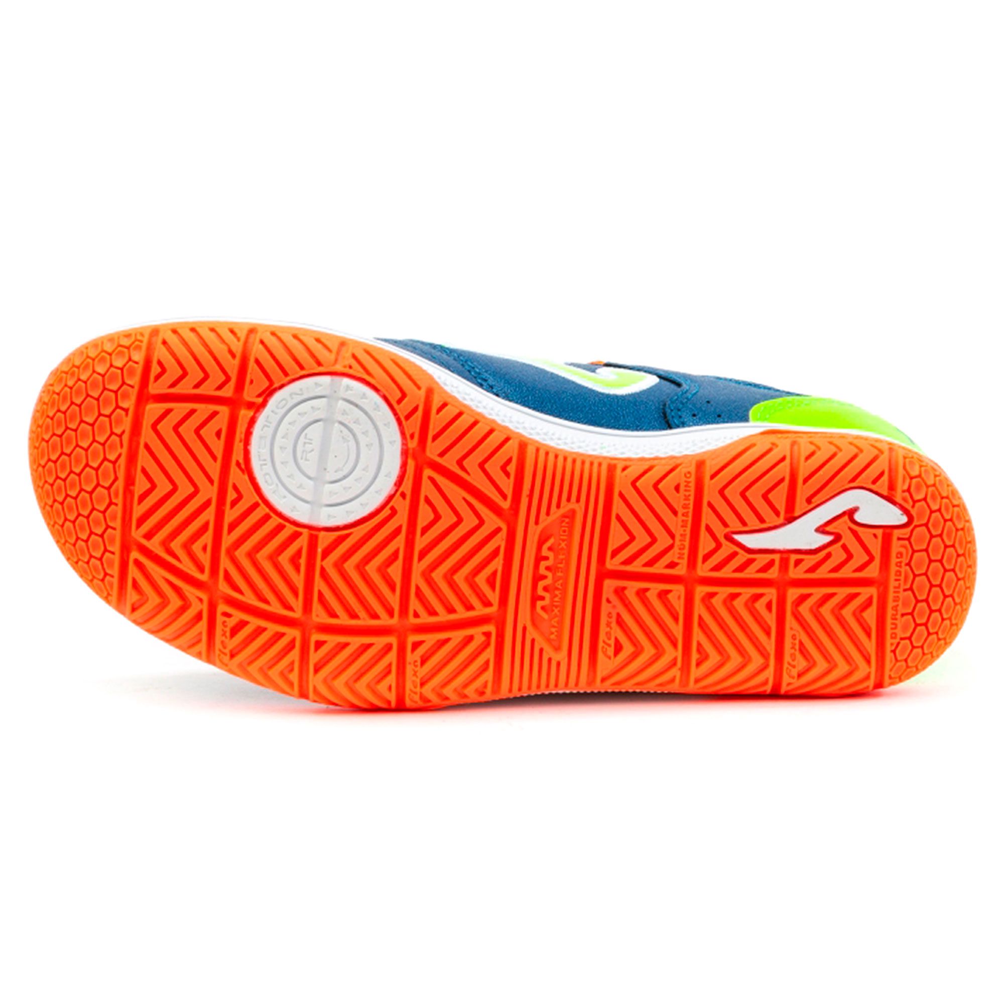 Zapatillas de Fútbol Sala Top Flex Junior Marino Flúor - Fútbol Factory
