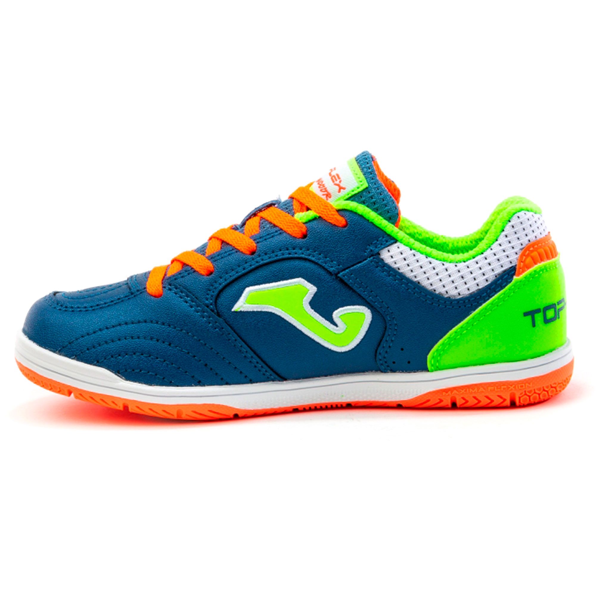 Zapatillas de Fútbol Sala Top Flex Junior Marino Flúor - Fútbol Factory