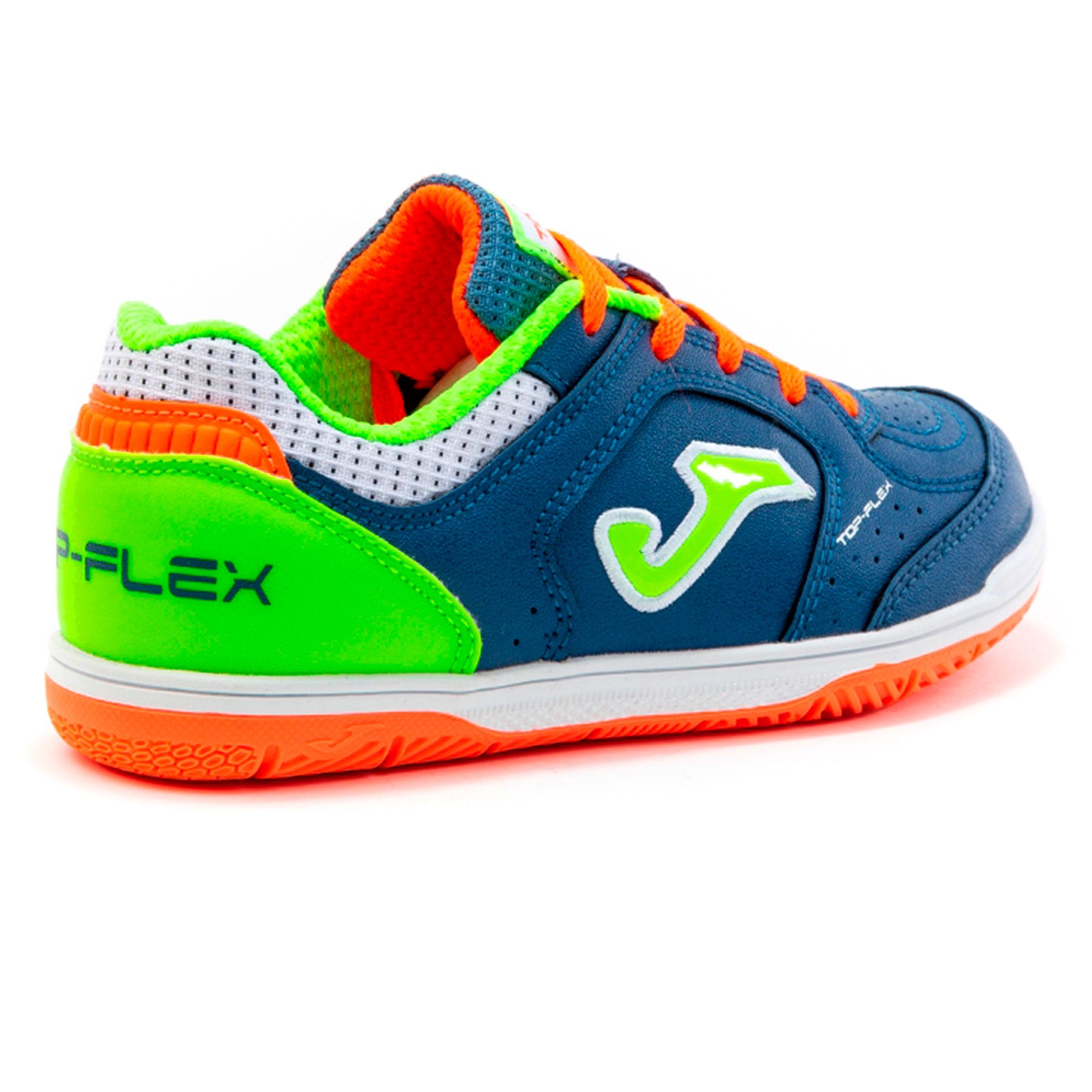 Zapatillas de Fútbol Sala Top Flex Junior Marino Flúor - Fútbol Factory