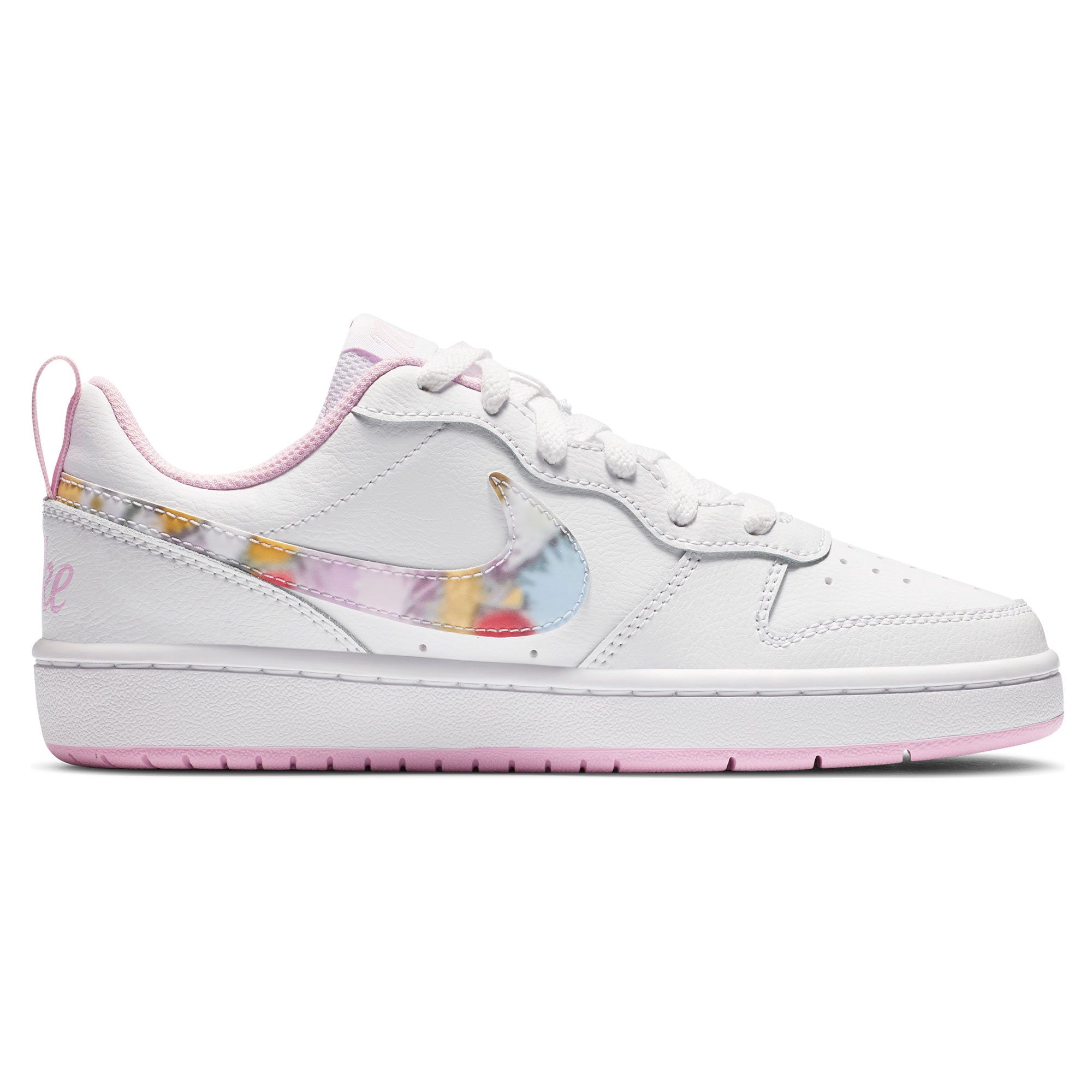 Zapatillas Court Borough Low Junior Blanco Rosa - Fútbol Factory