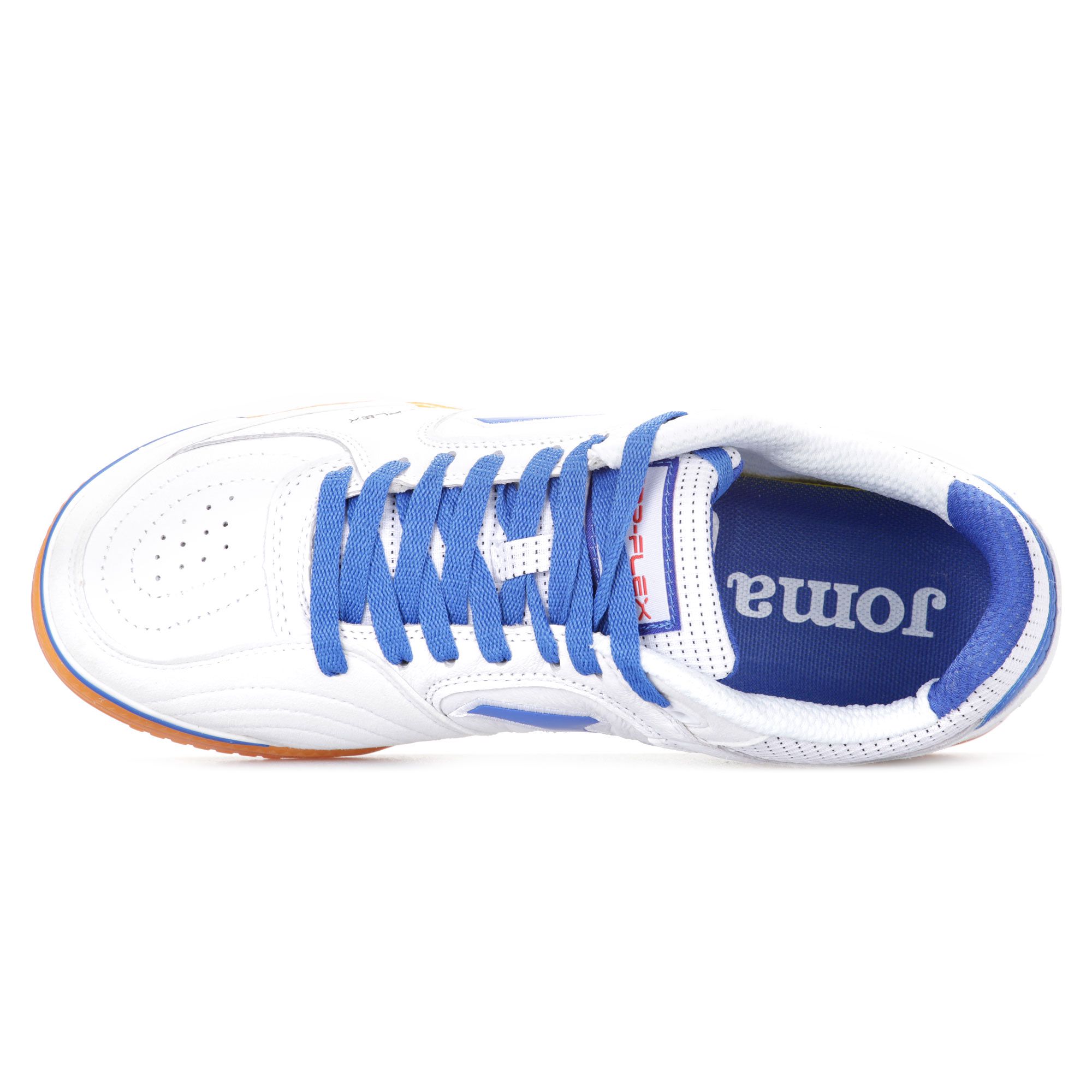 Zapatillas de Fútbol Sala Top Flex IN Blanco Azul - Fútbol Factory