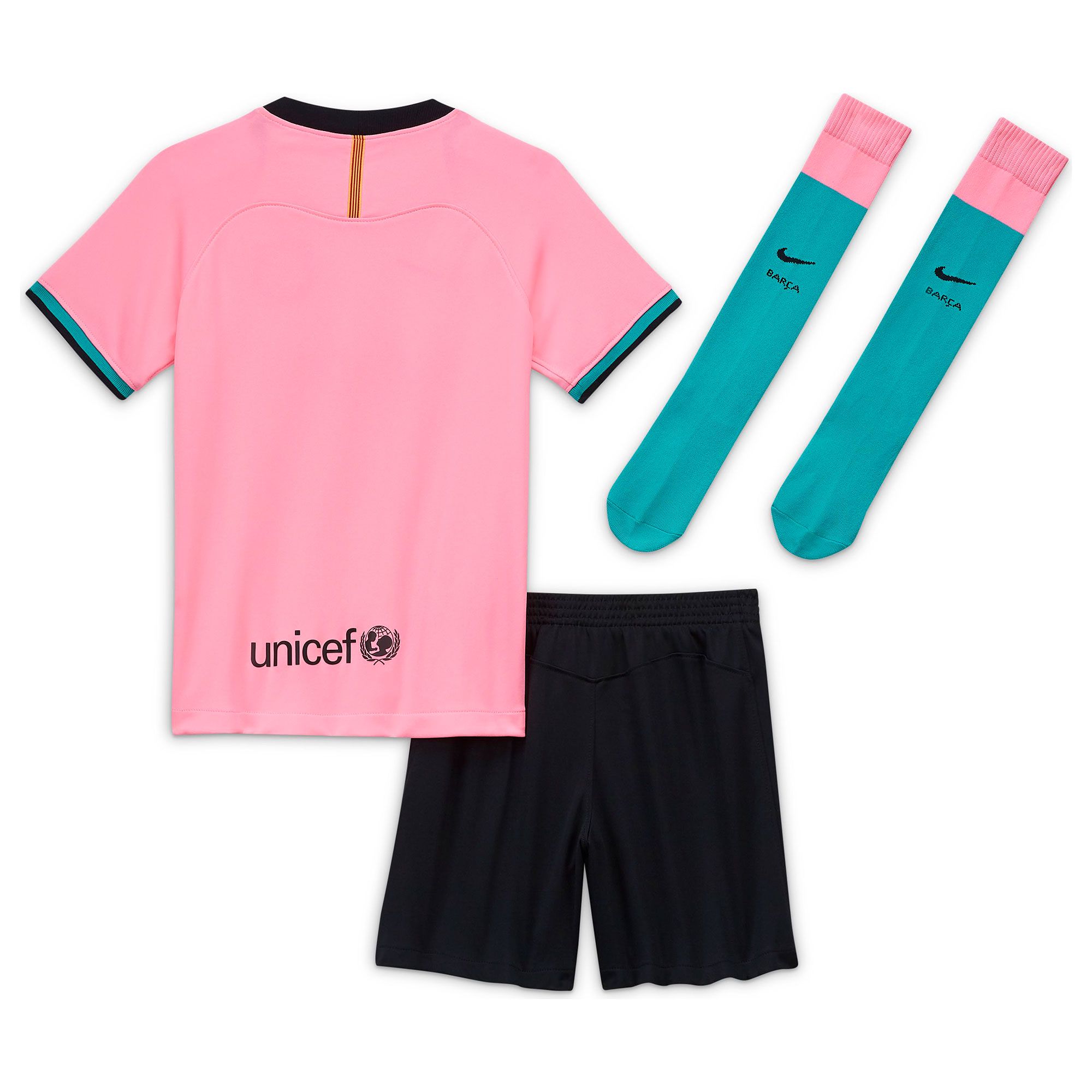 Conjunto 3ª FC Barcelona 2020/2021 Infantil Rosa - Fútbol Factory