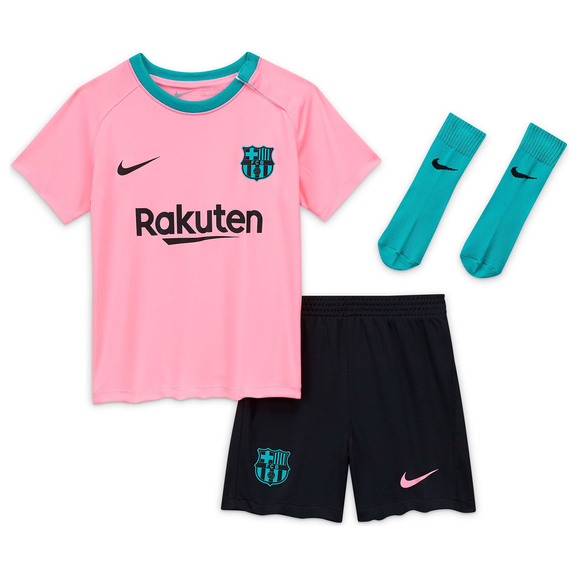 Miniconjunto 3ª FC Barcelona 2020/2021 Bebé Rosa - Fútbol Factory