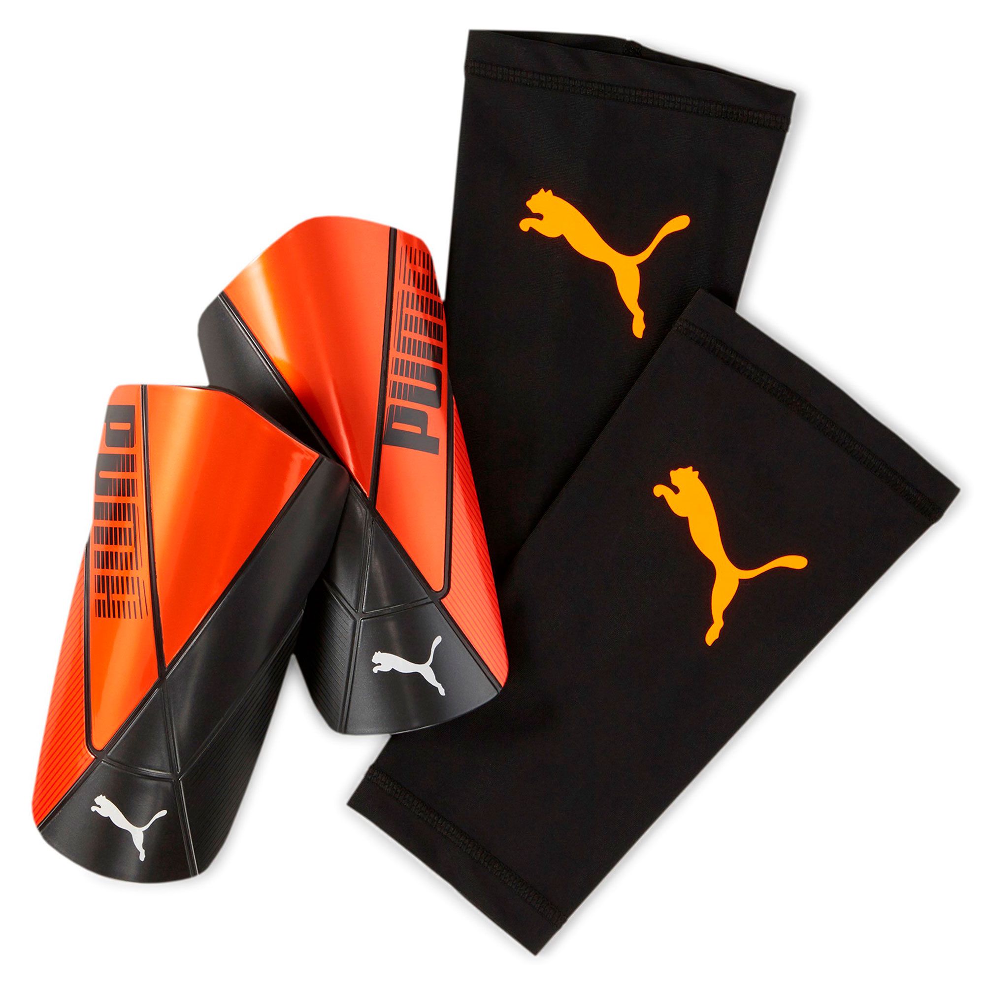 Espinilleras Team Sleeve ULT Naranja - Fútbol Factory