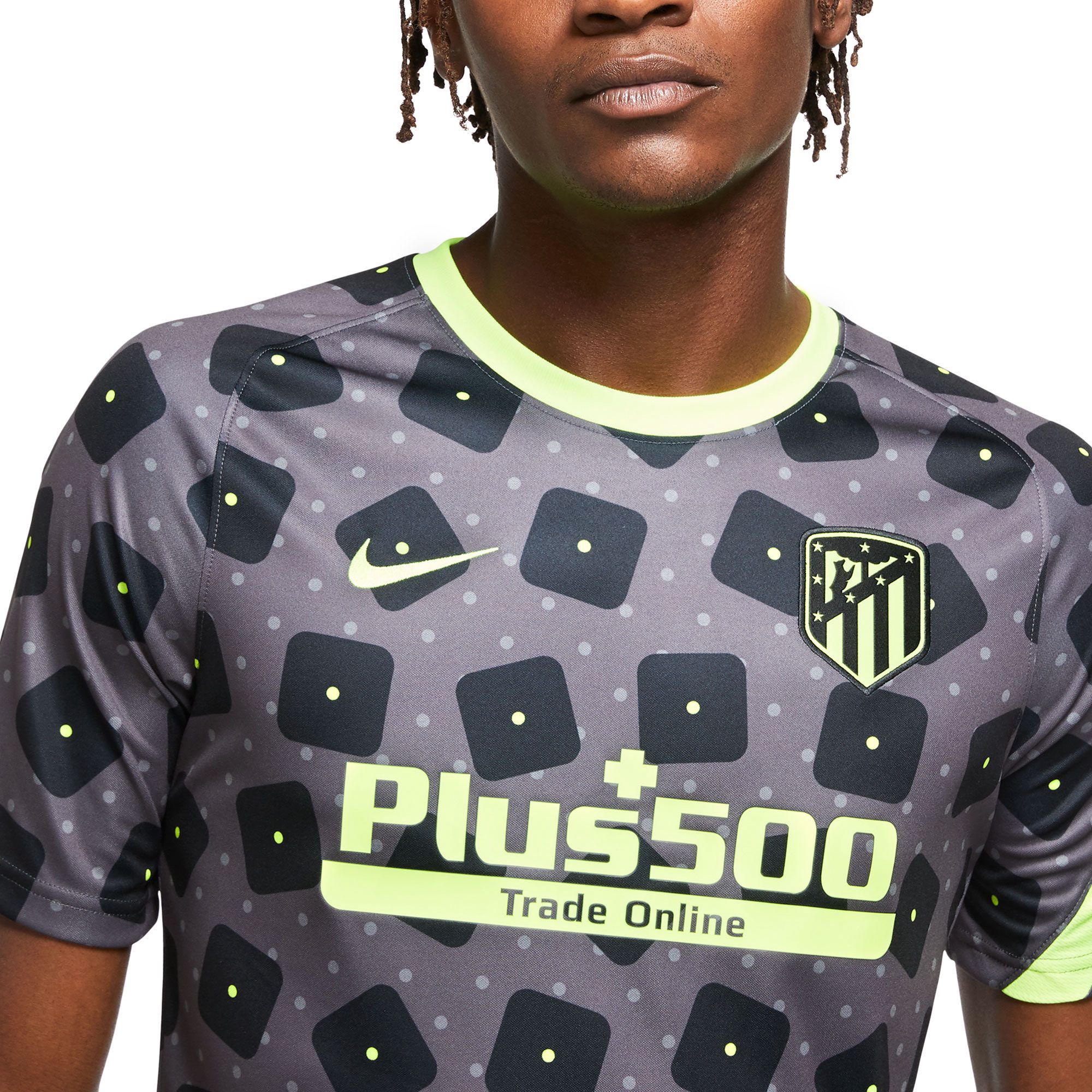 Camiseta de Calentamiento Atlético de Madrid 2020/2021 Negro Flúor - Fútbol Factory