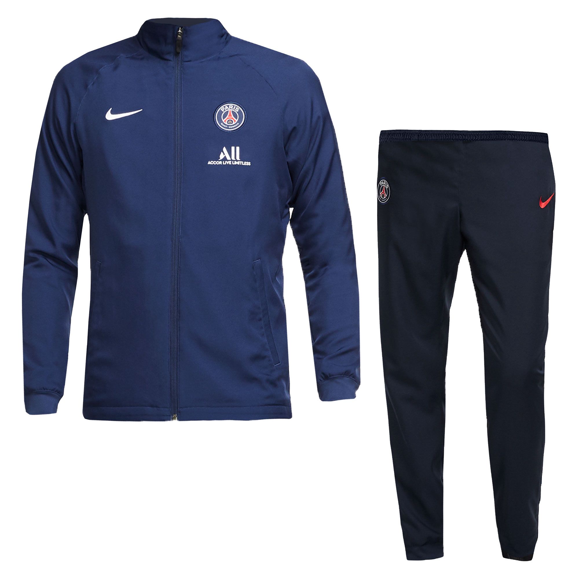 Chandal de Paseo PSG 2020/2021 Strike Blanco Marino - Fútbol Factory