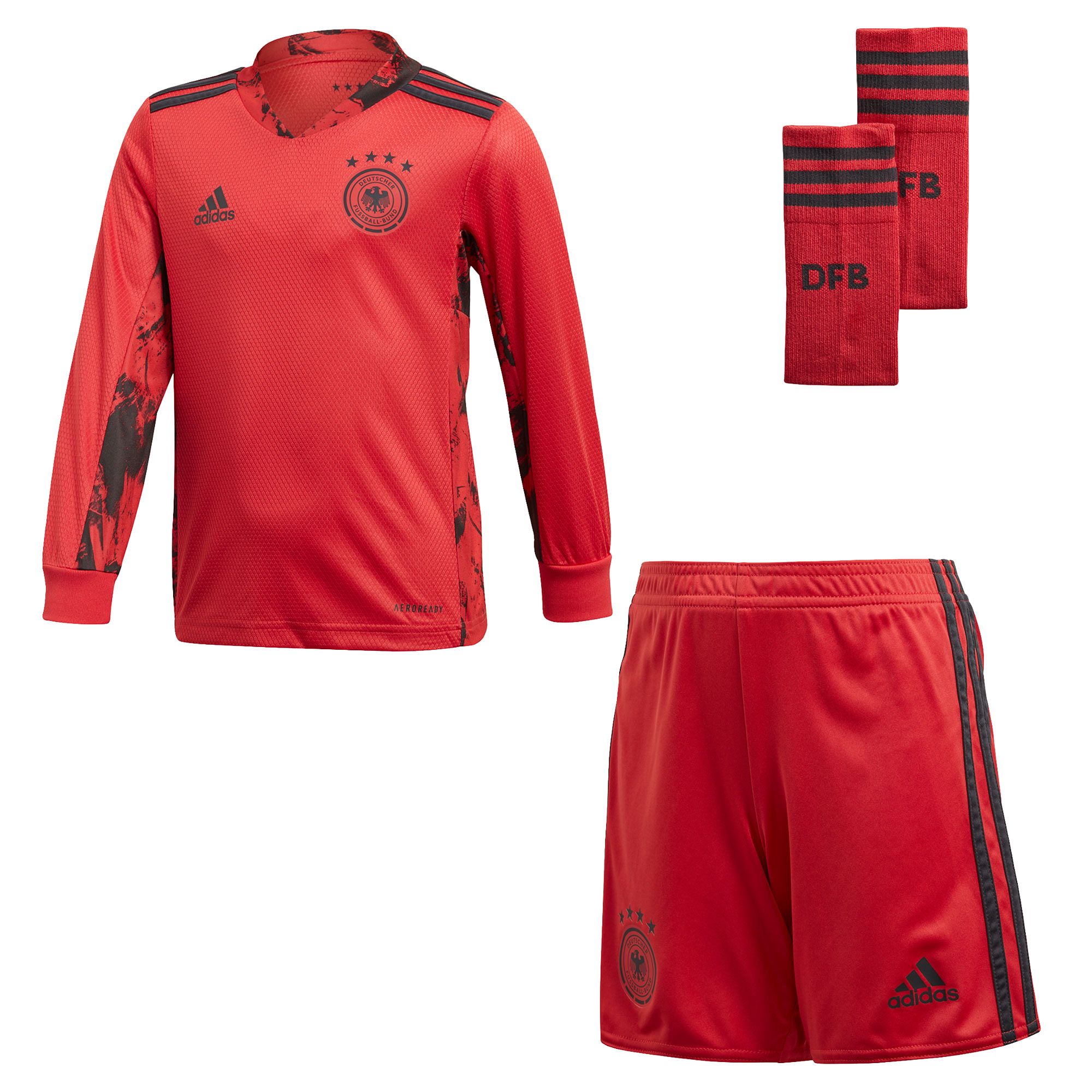 Conjunto 1ª Portero Alemania Euro 2021 Infantil Rojo - Fútbol Factory