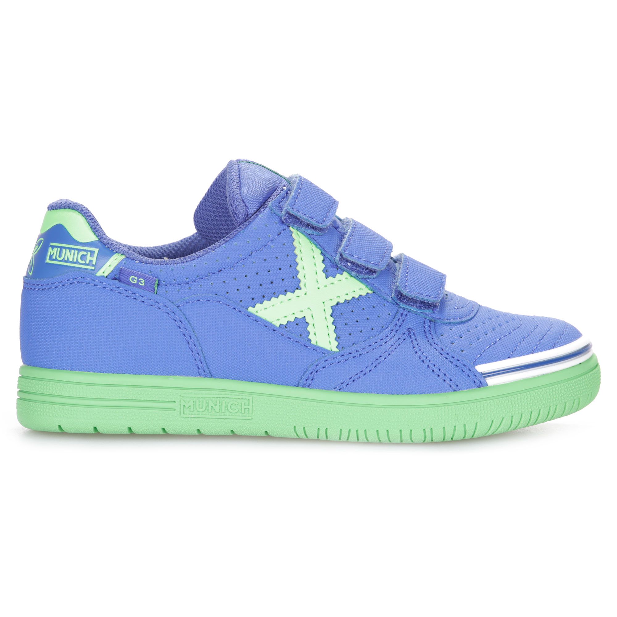 Zapatillas de Fútbol Sala G-3 Profit IN Velcro Junior Azul Verde - Fútbol Factory