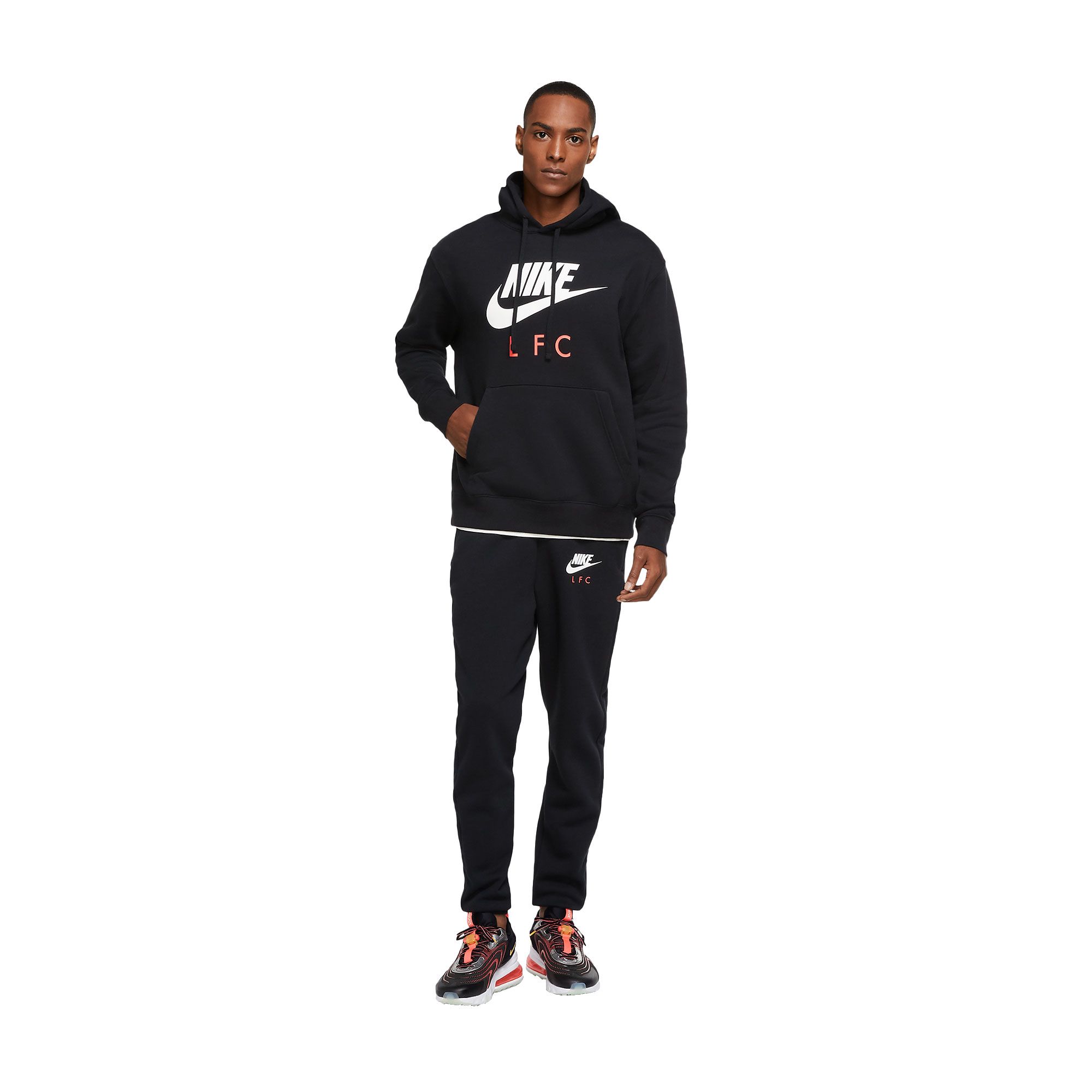 Sudadera de Paseo Liverpool FC 2020/2021 HD Negro Blanco - Fútbol Factory