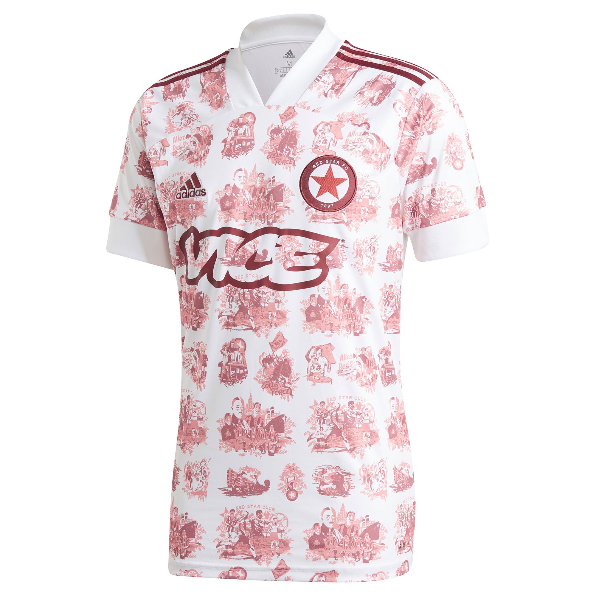 Camiseta 2ª Red Star FC 2020/2021 Blanco Rosa - Fútbol Factory