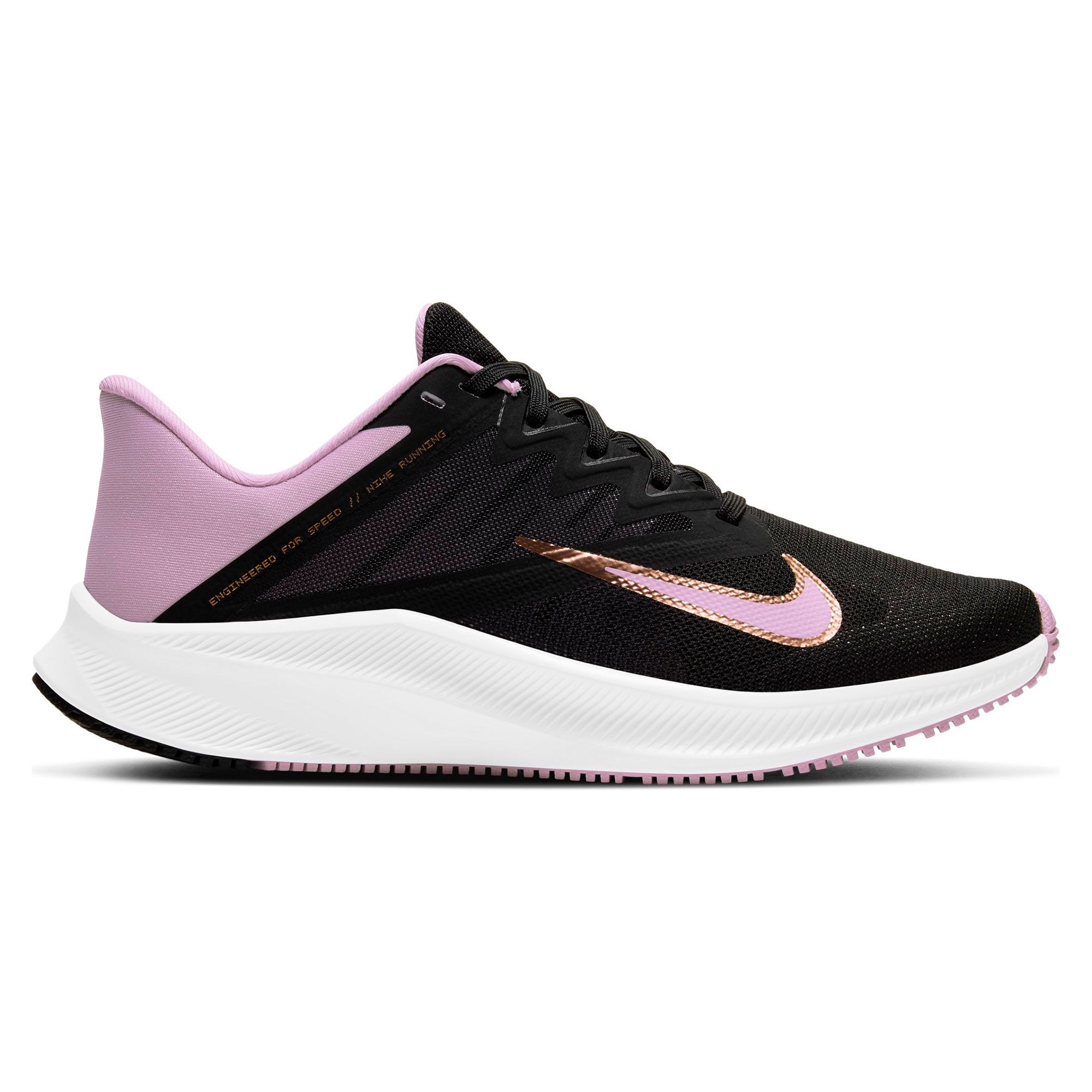 Zapatillas de Running Quest 3 Mujer Negro Blanco - Fútbol Factory