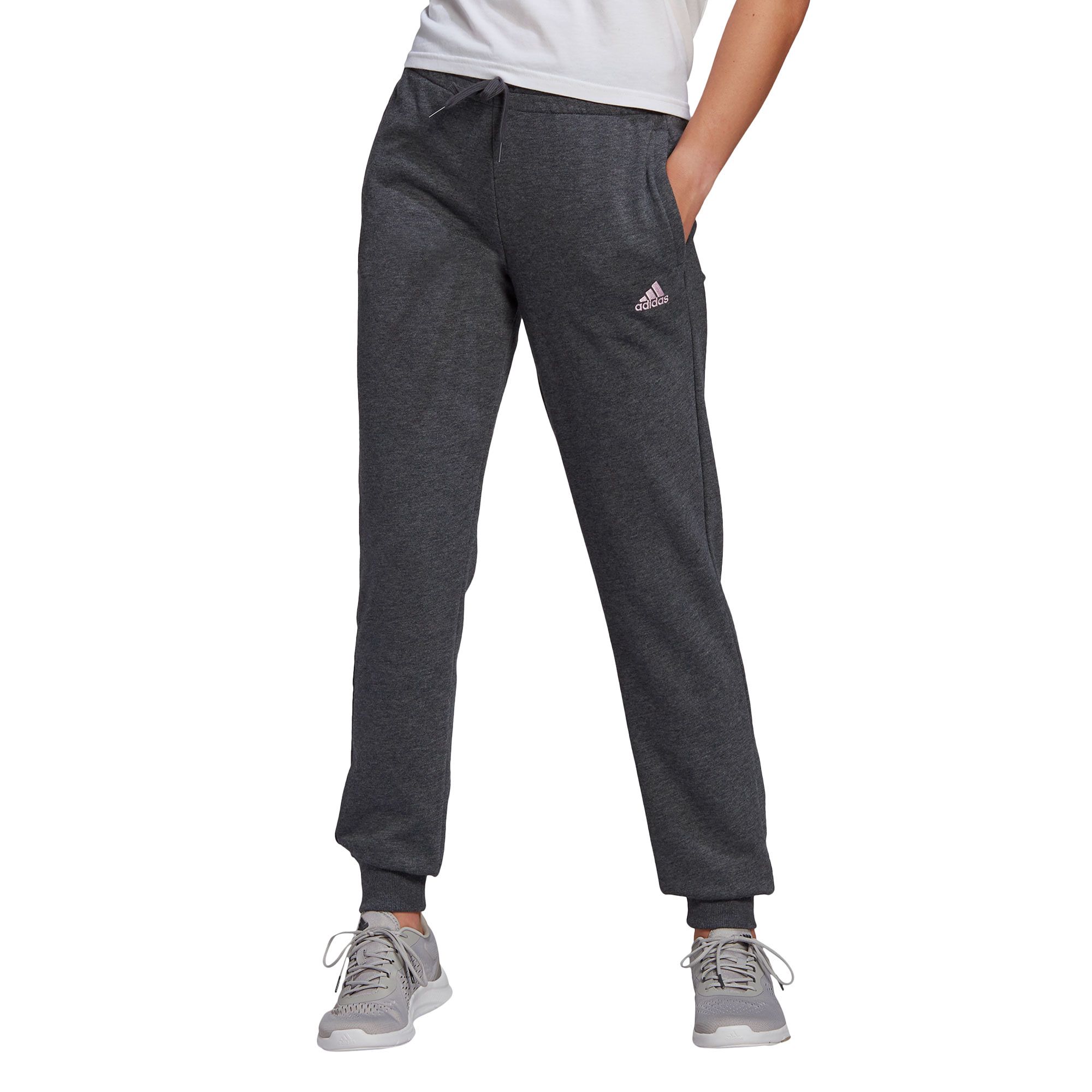 Pantalón Largo adidas Essentials Linear Mujer Gris - Fútbol Factory