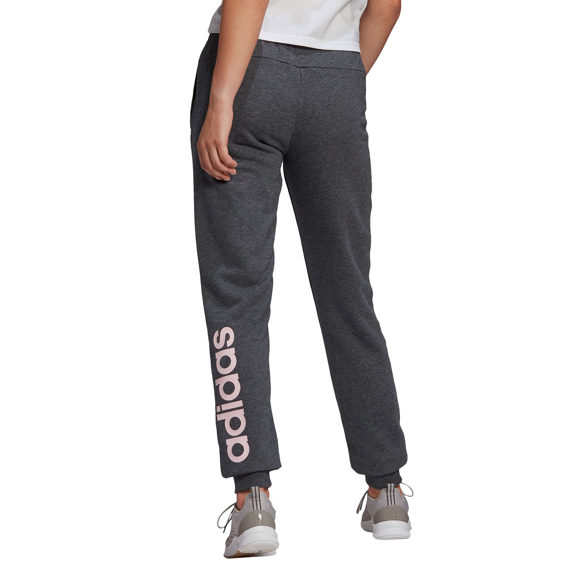 Pantalón Largo adidas Essentials Linear Mujer Gris - Fútbol Factory