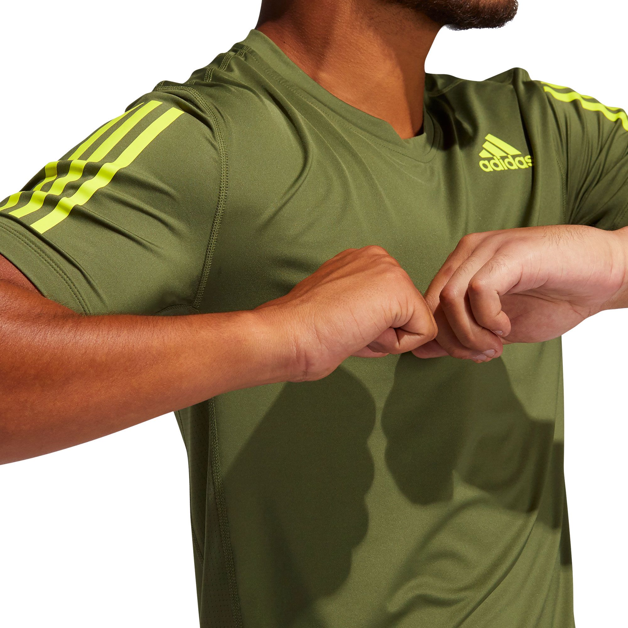 Camiseta adidas Techfit Fitted 3S Verde - Fútbol Factory