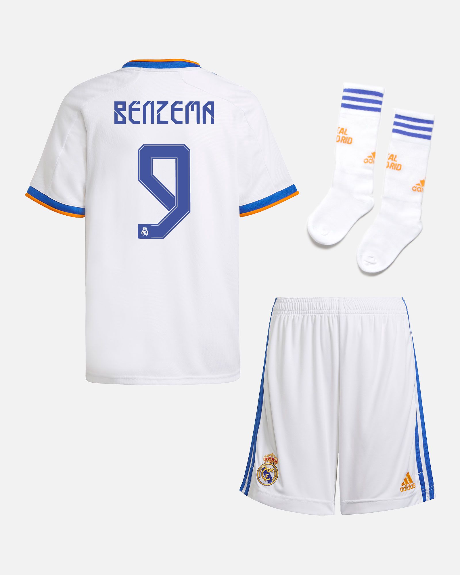 Conjunto 1ª Real Madrid 2021/2022 Benzema - Fútbol Factory