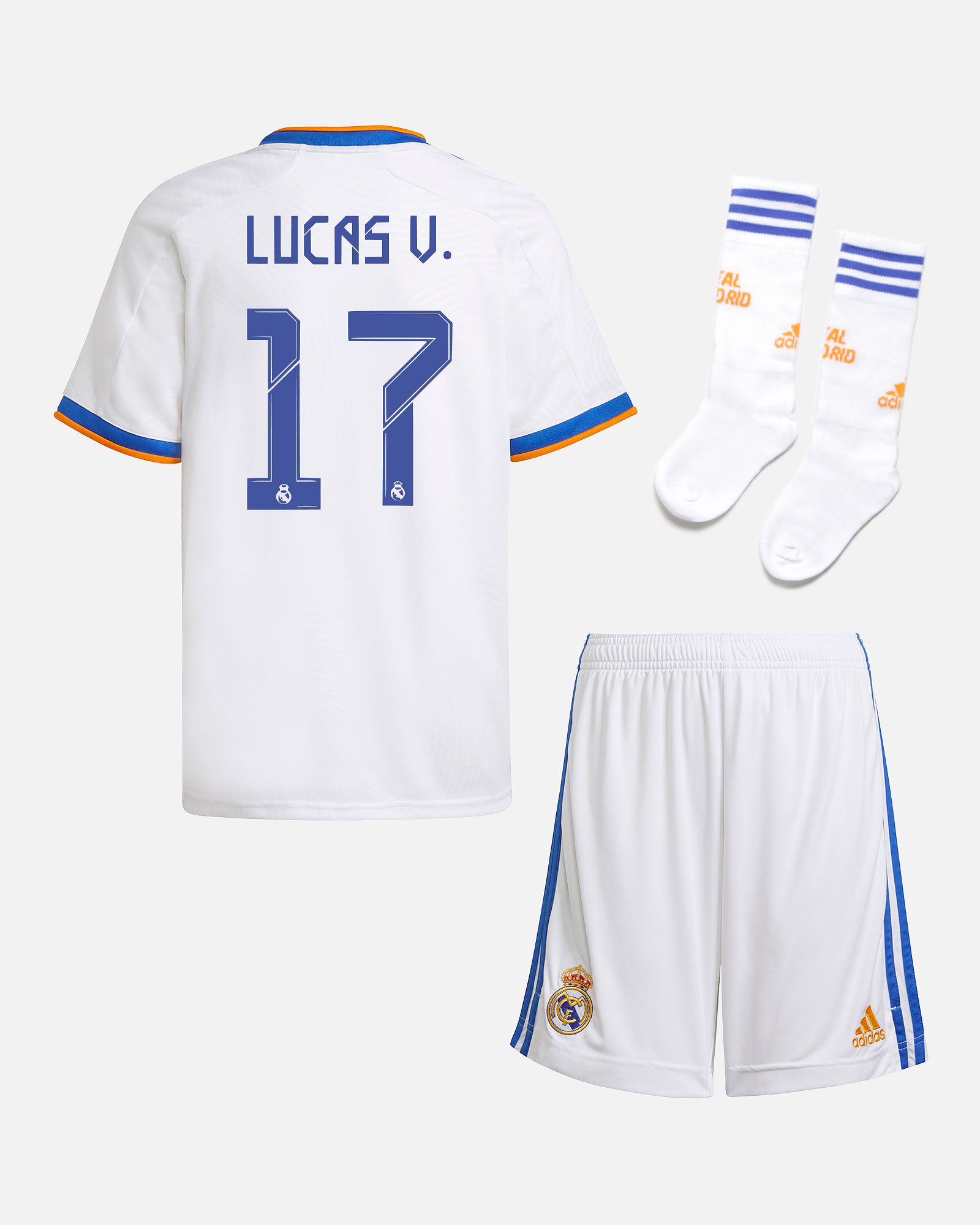 Conjunto 1ª Real Madrid 2021/2022 Lucas V. - Fútbol Factory