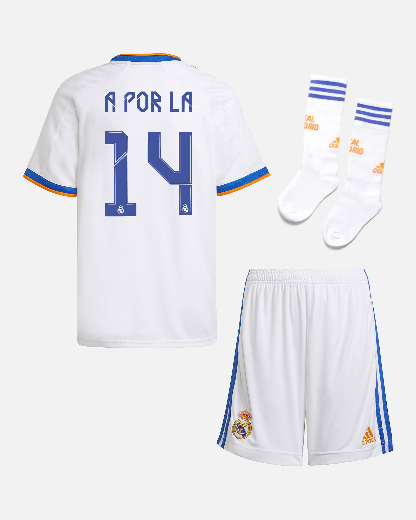 Conjunto 1ª Real Madrid 2021/2022 A POR LA 14 - Fútbol Factory