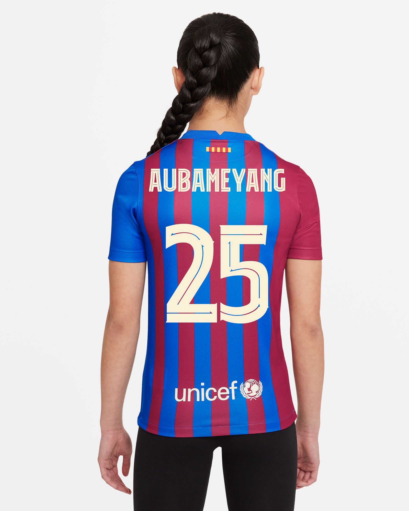 Camiseta 1ª FC Barcelona 2021/2022 Aubameyang para niño - Fútbol Factory