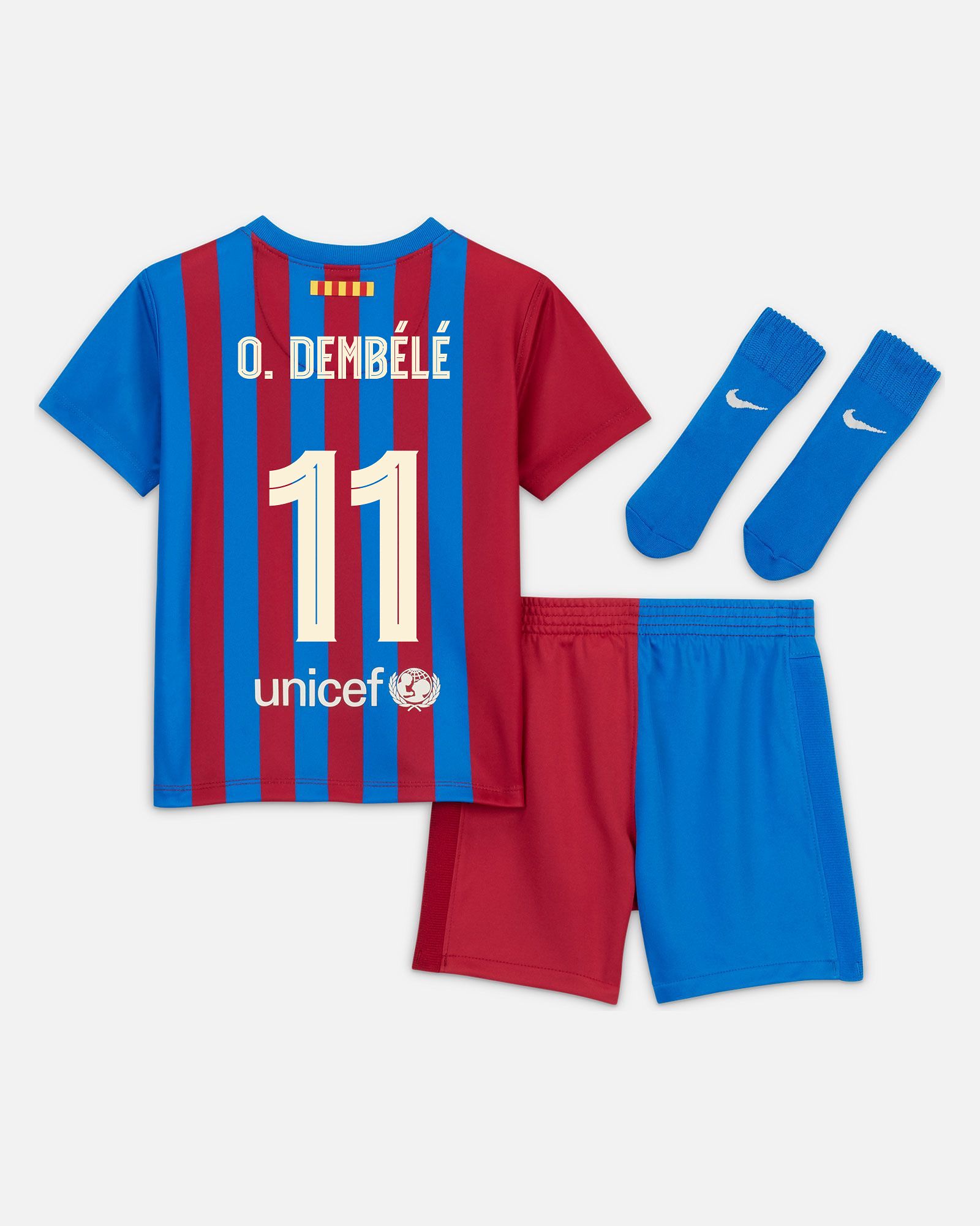 Miniconjunto 1ª FC Barcelona 2021/2022 O. Dembélé - Fútbol Factory