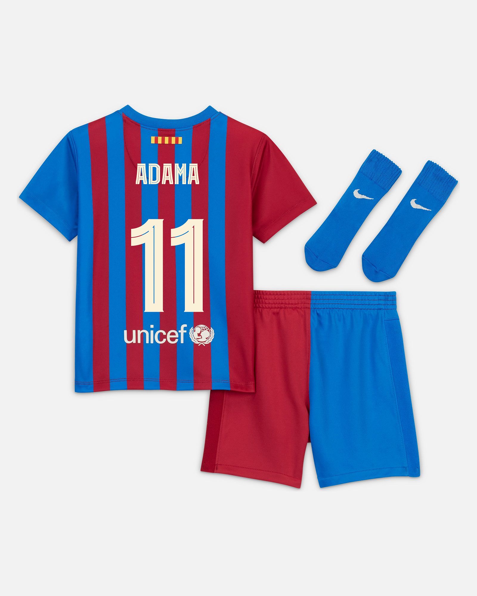 Miniconjunto 1ª FC Barcelona 2021/2022 Adama para bebé - Fútbol Factory