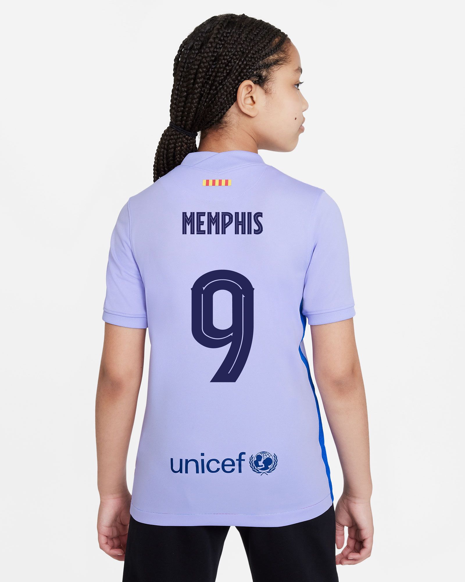 Camiseta 2ª FC Barcelona 2021/2022 Memphis para niño - Fútbol Factory