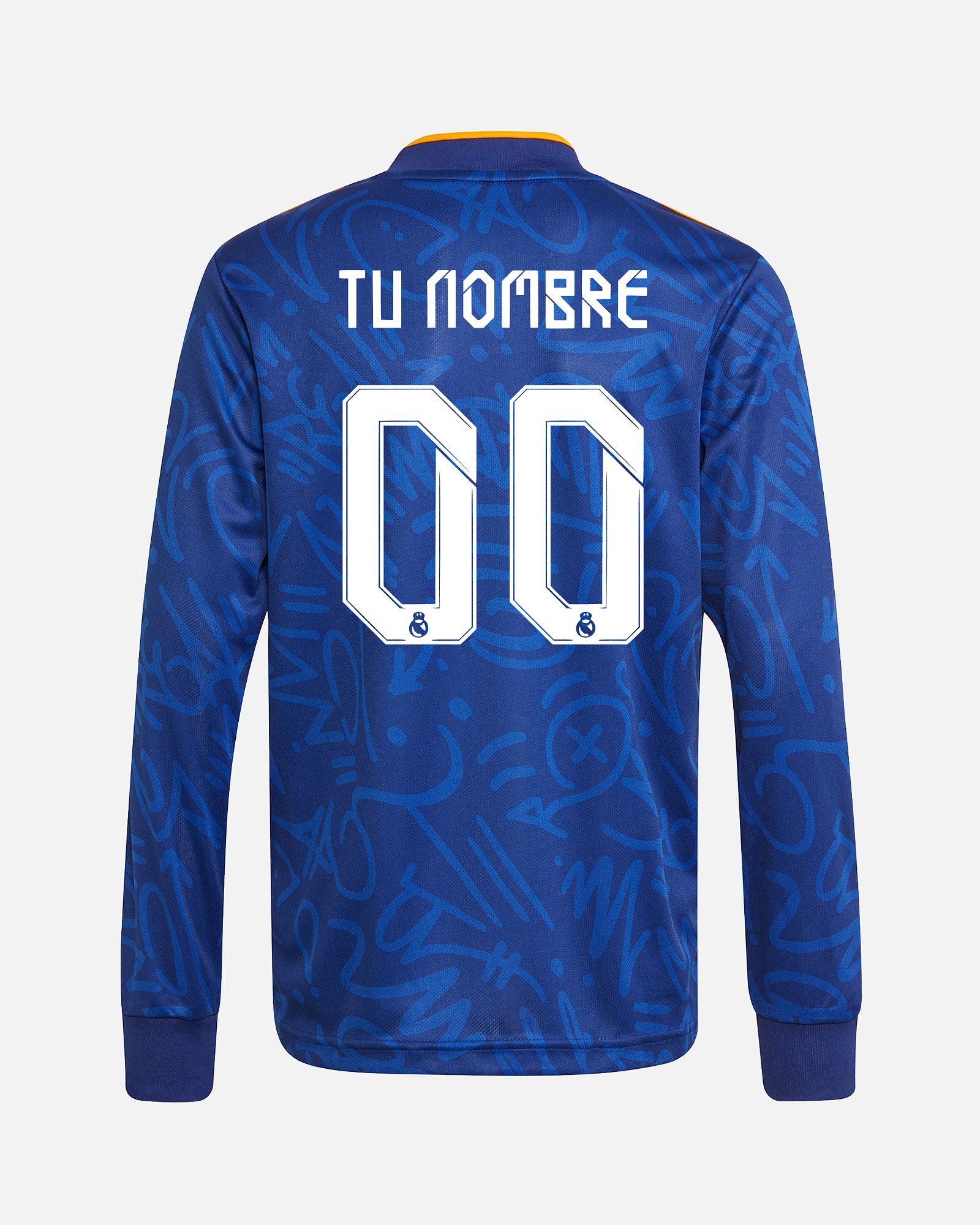 Camiseta de manga larga 2ª Real Madrid 2021/2022 personalizada - Fútbol Factory