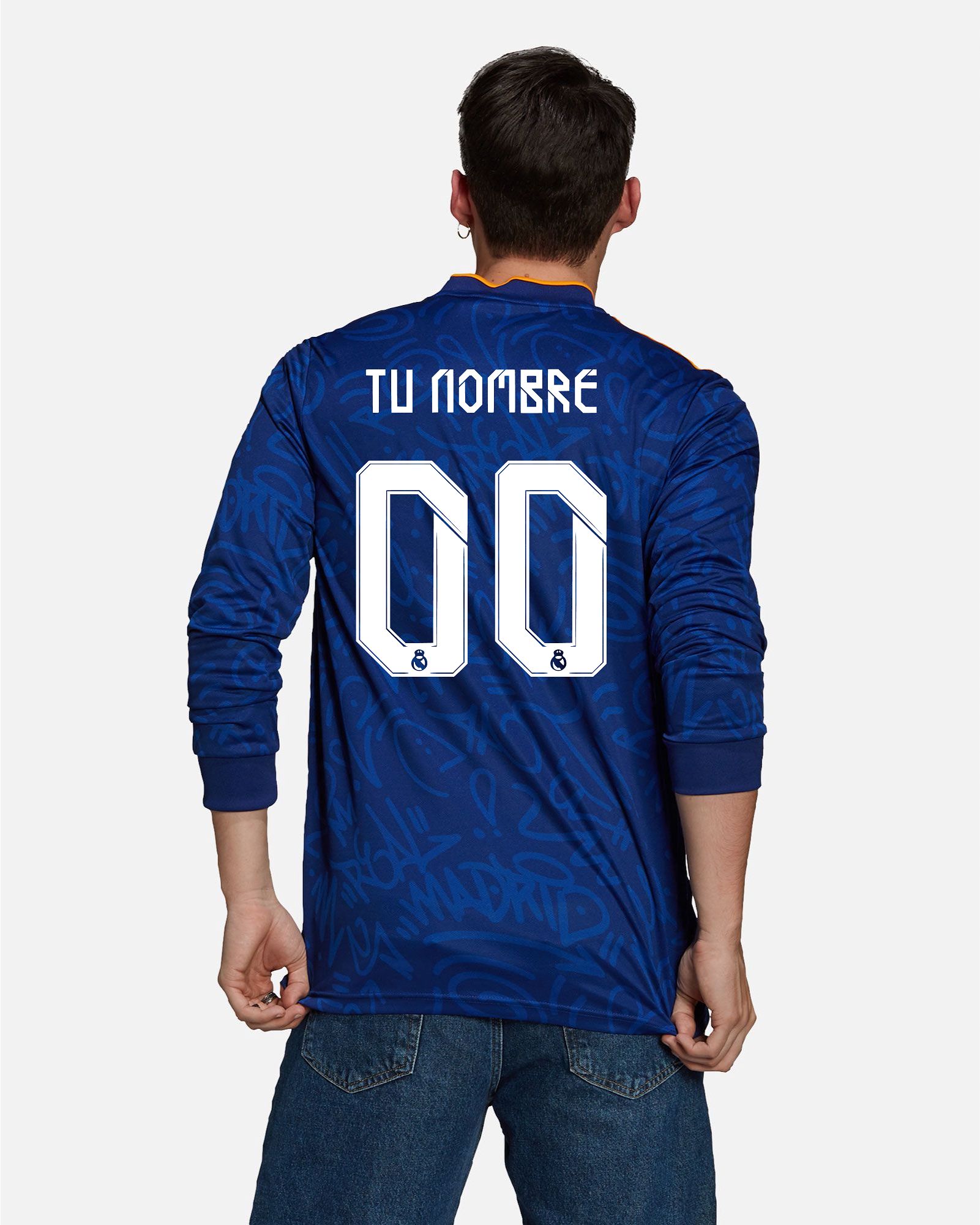 Camiseta de manga larga 2ª Real Madrid 2021/2022 personalizada - Fútbol Factory