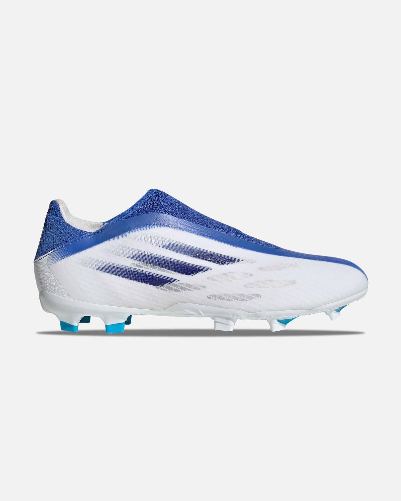 Botas de futbol adidas blancas y azules sale