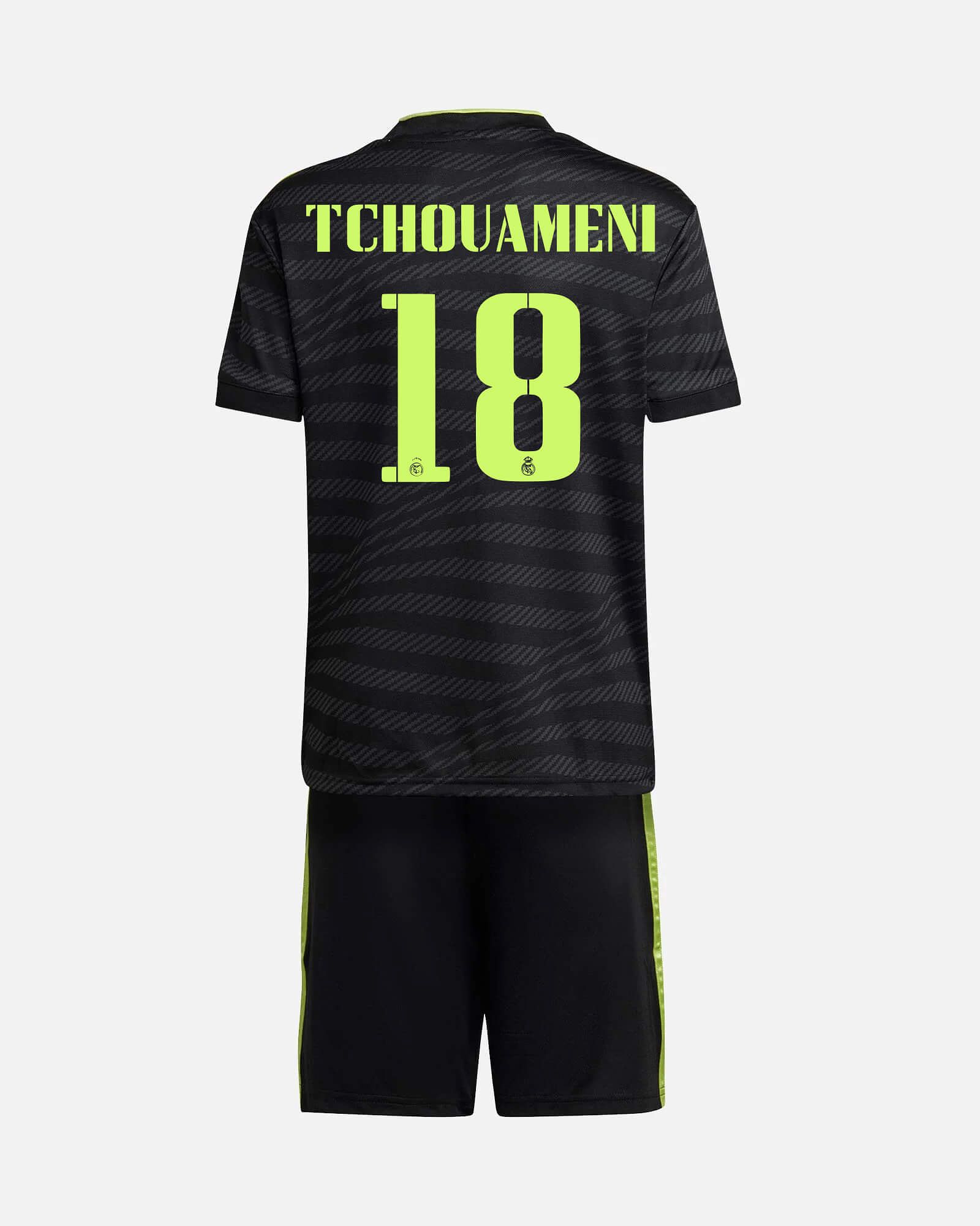 Conjunto 3ª Real Madrid 2022/2023 Tchouameni - Fútbol Factory