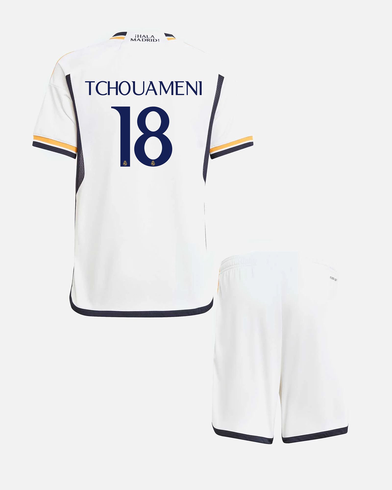 Conjunto 1ª Real Madrid 2023/2024 Tchouameni - Fútbol Factory