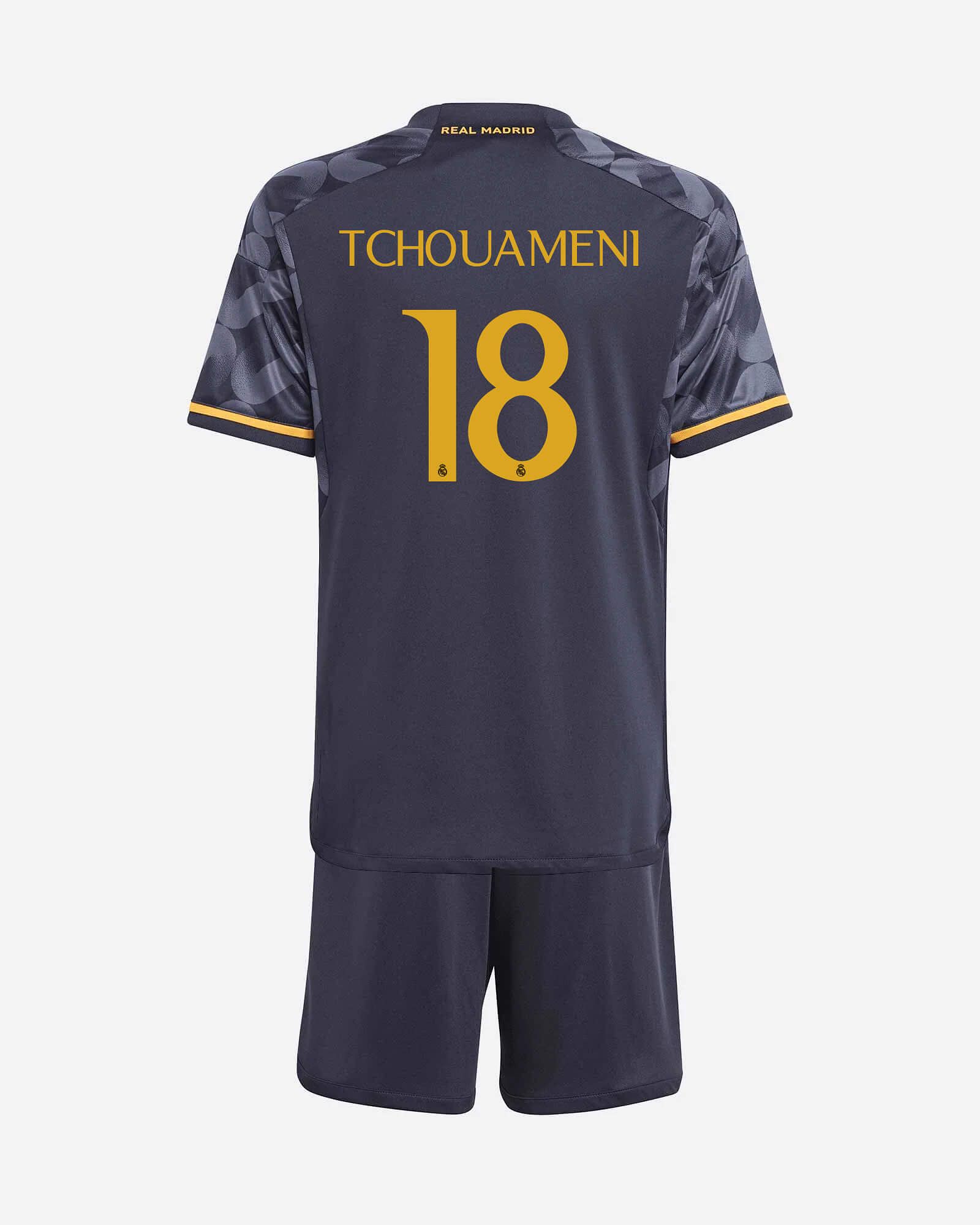 Conjunto 2ª Real Madrid 2023/2024 Tchouameni - Fútbol Factory