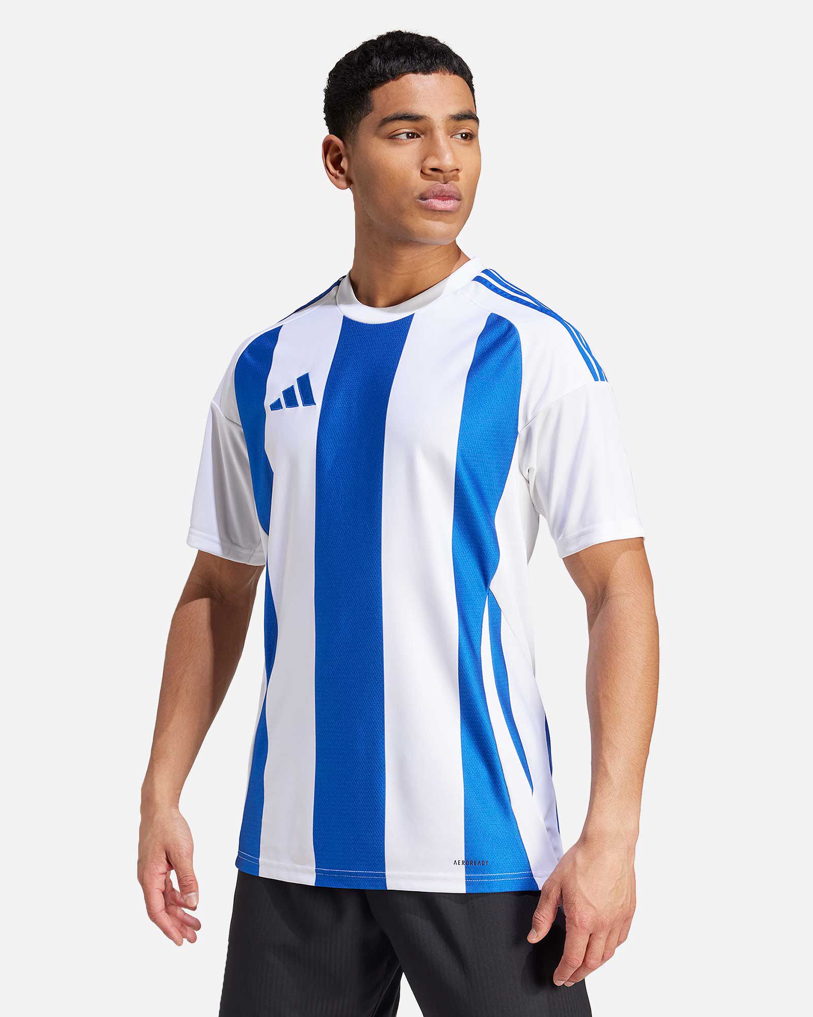 Camiseta adidas blanca y azul on sale