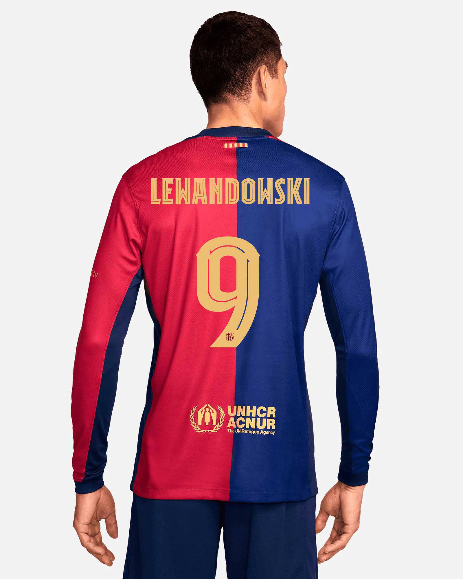 Camiseta manga larga 1ª FC Barcelona 2024/2025  Lewandowski - Fútbol Factory