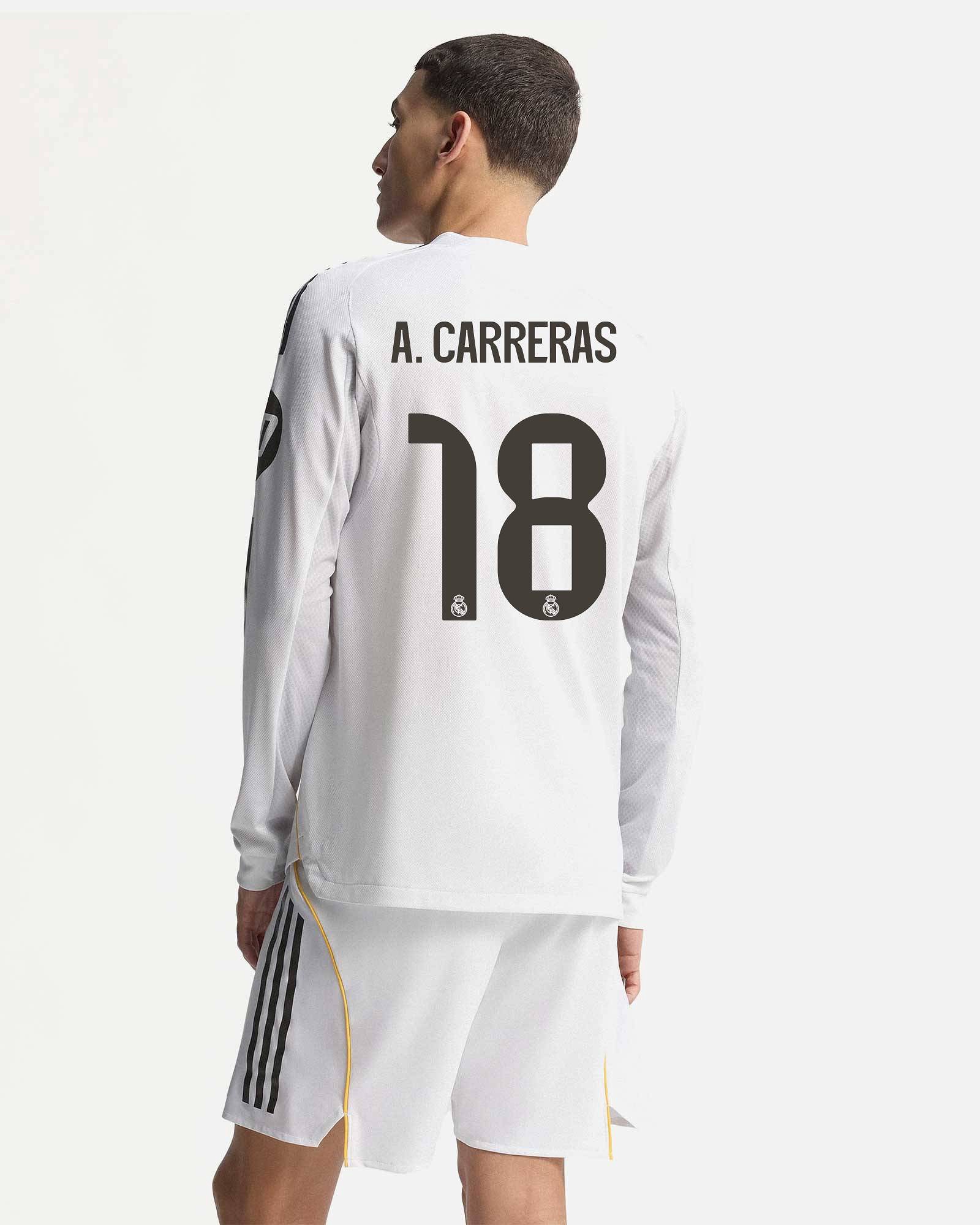 Camiseta de manga comprida 1ª Real Madrid 2025/2026 Authentic A. Carreras Camiseta de manga comprida 1ª Real Madrid 2025/2026 Authentic A. Carreras - Fútbol Factory